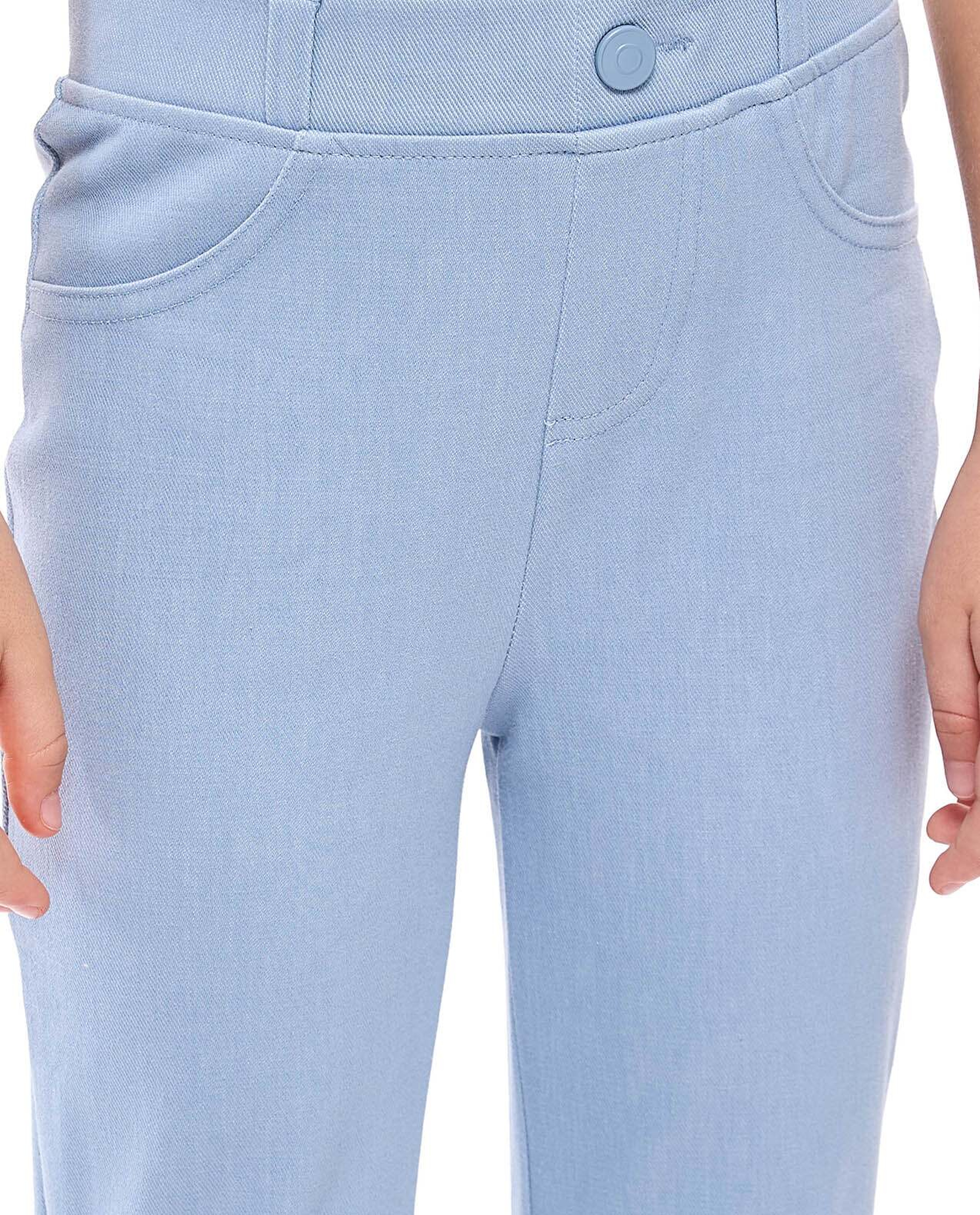 Solid Skinny Fit Pants with Elastic Waist