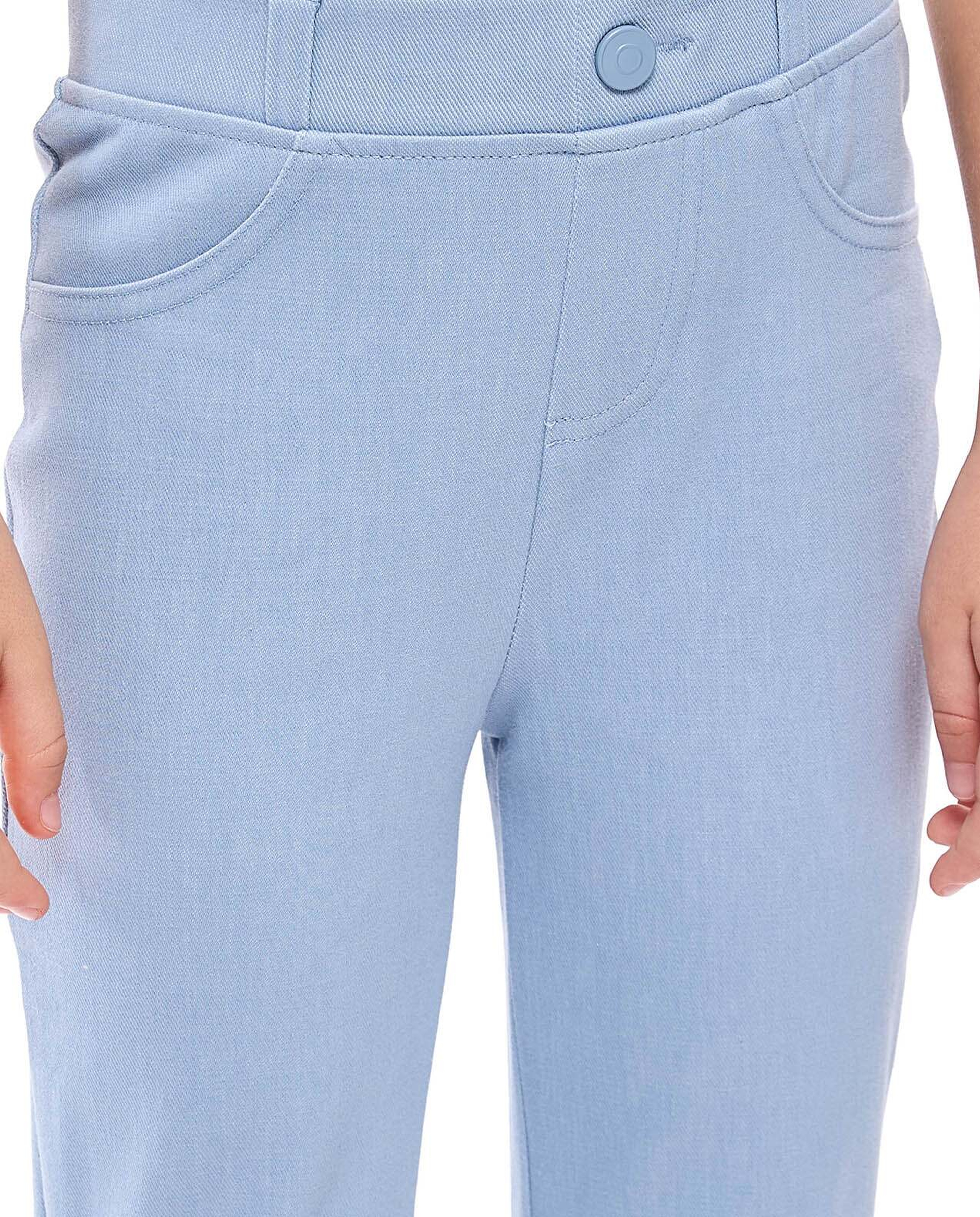 Solid Skinny Fit Pants with Elastic Waist