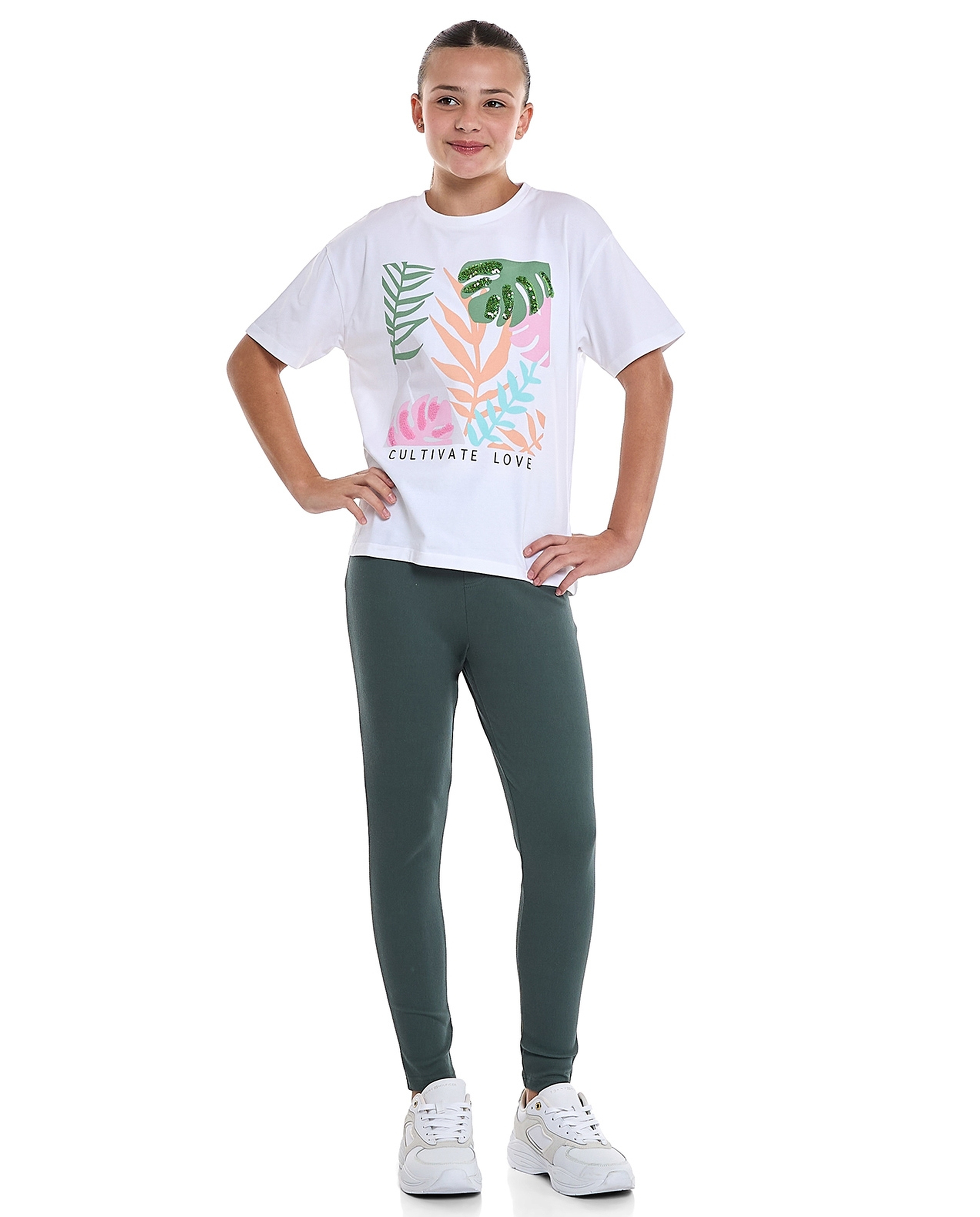 Printed T-Shirt with Crew Neck and Short Sleeves