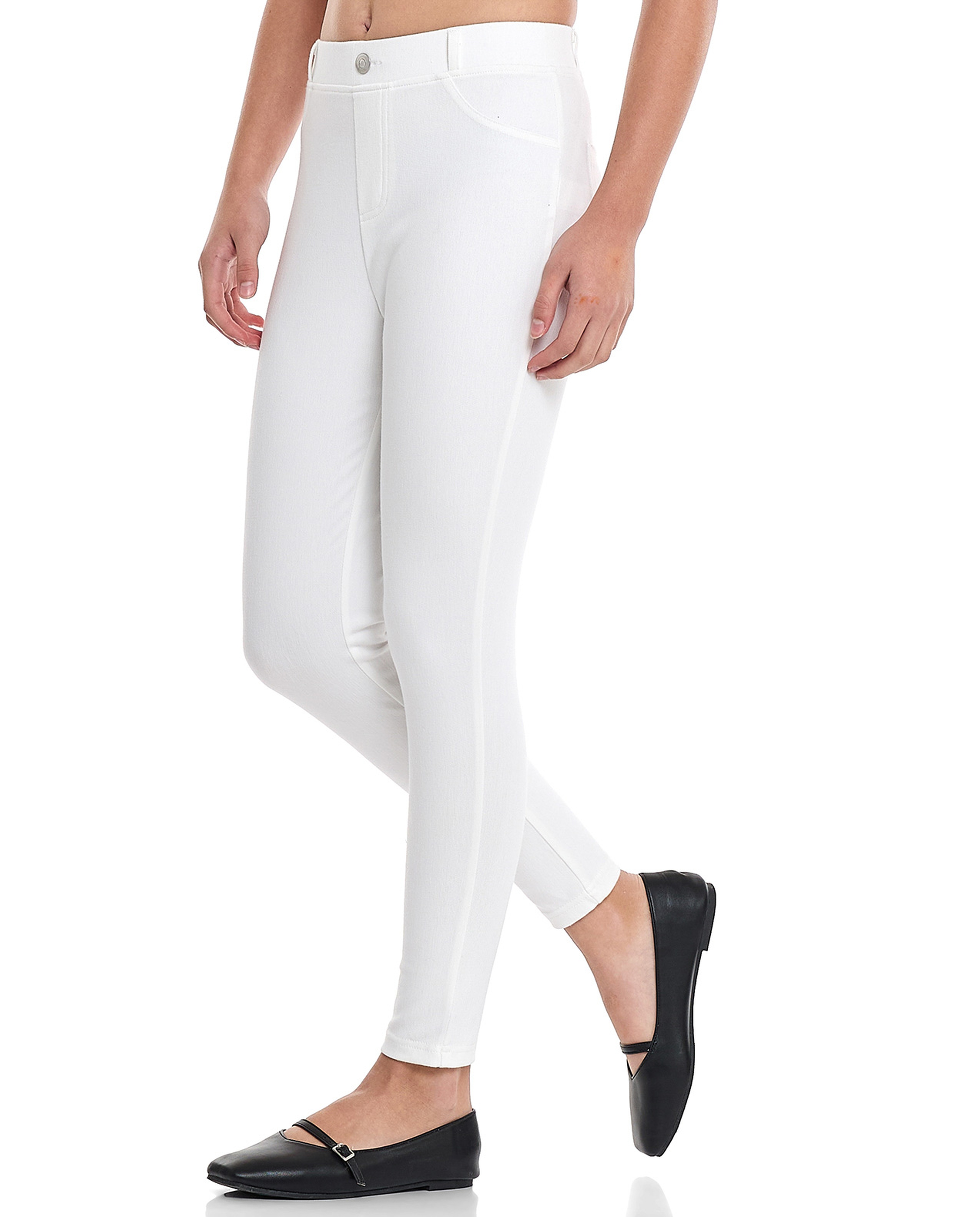 Solid Skinny Fit Pants with Elastic Waist