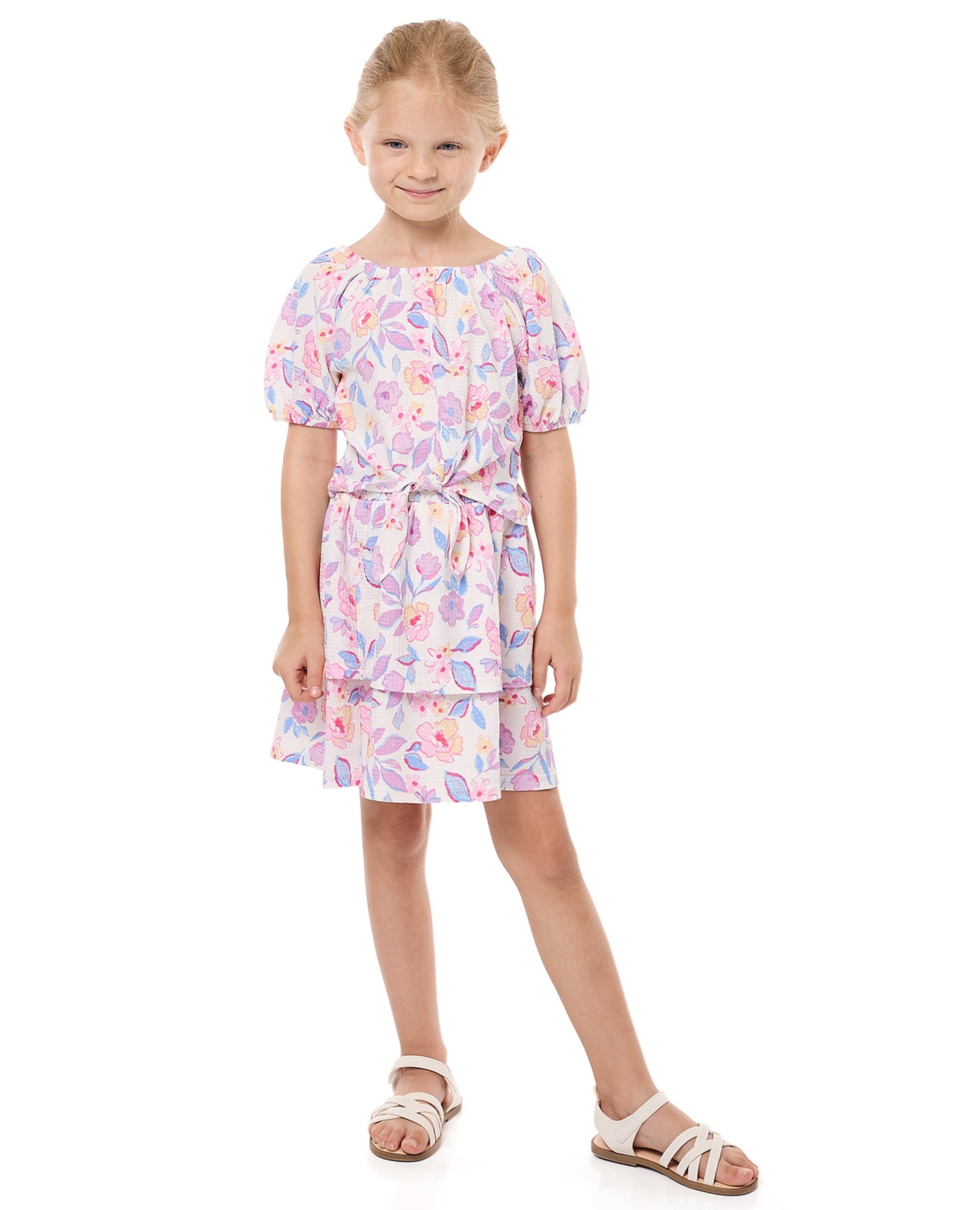 Floral Printed Top and Skirt Set