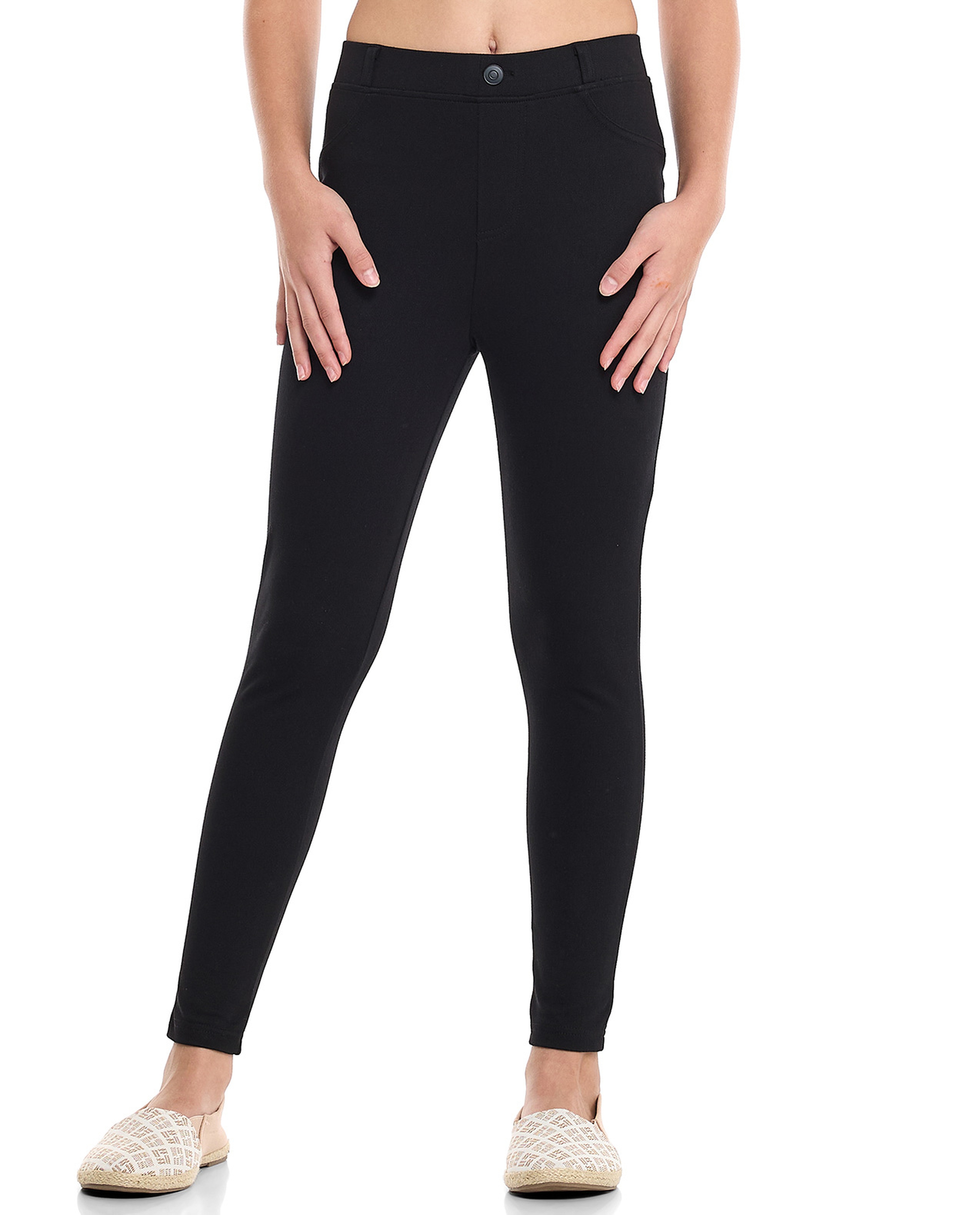 Solid Skinny Fit Pants with Elastic Waist