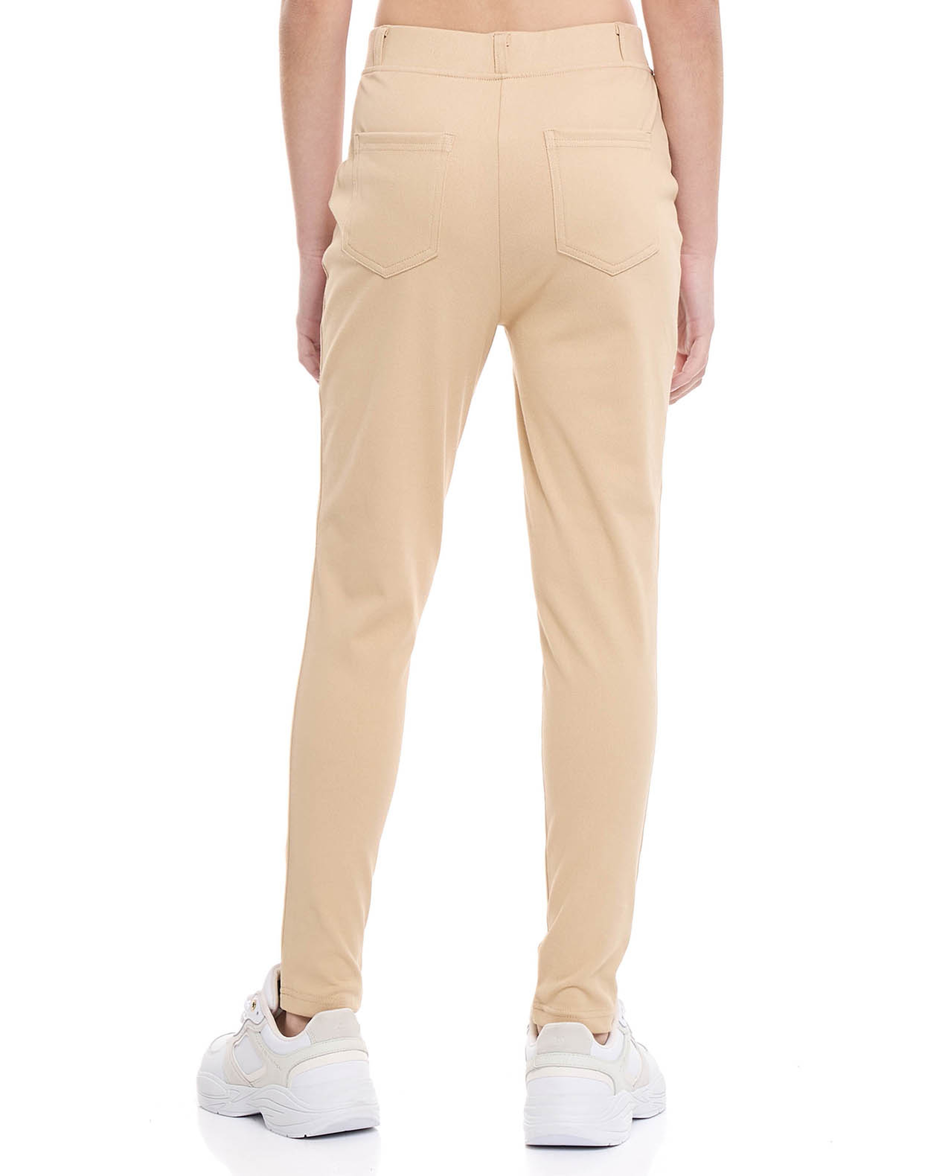 Solid Skinny Fit Pants with Elastic Waist