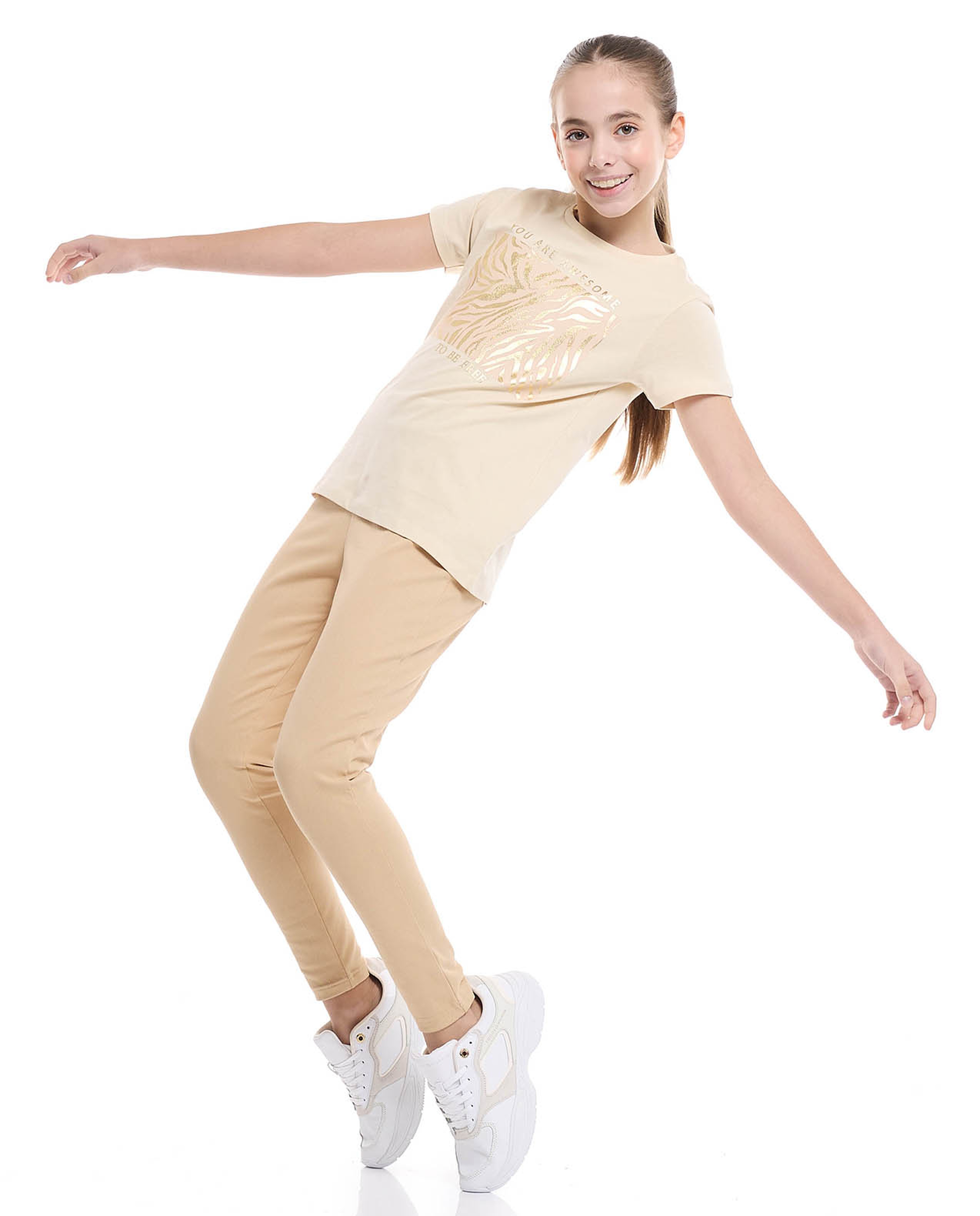 Solid Skinny Fit Pants with Elastic Waist