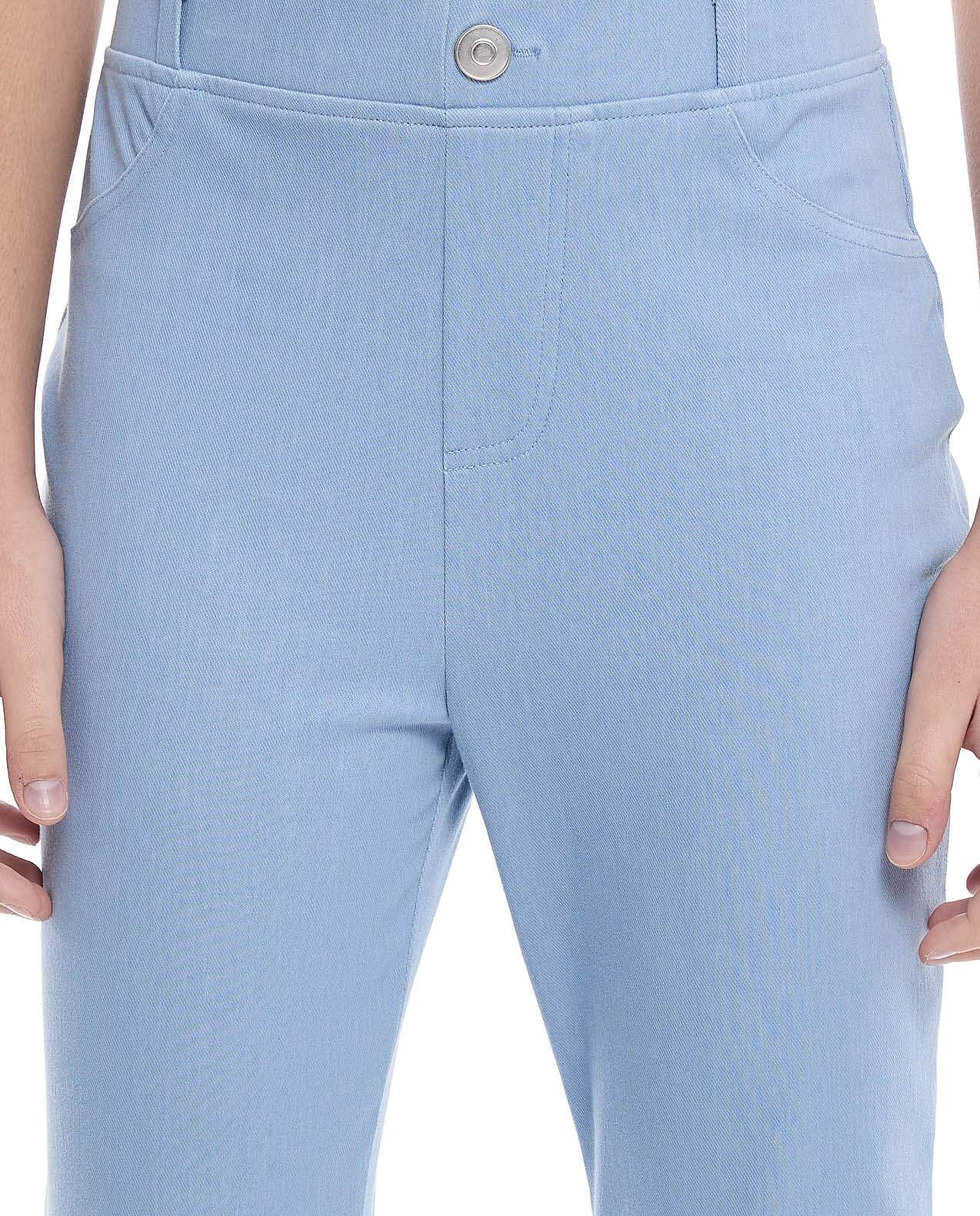 Solid Skinny Fit Pants with Elastic Waist