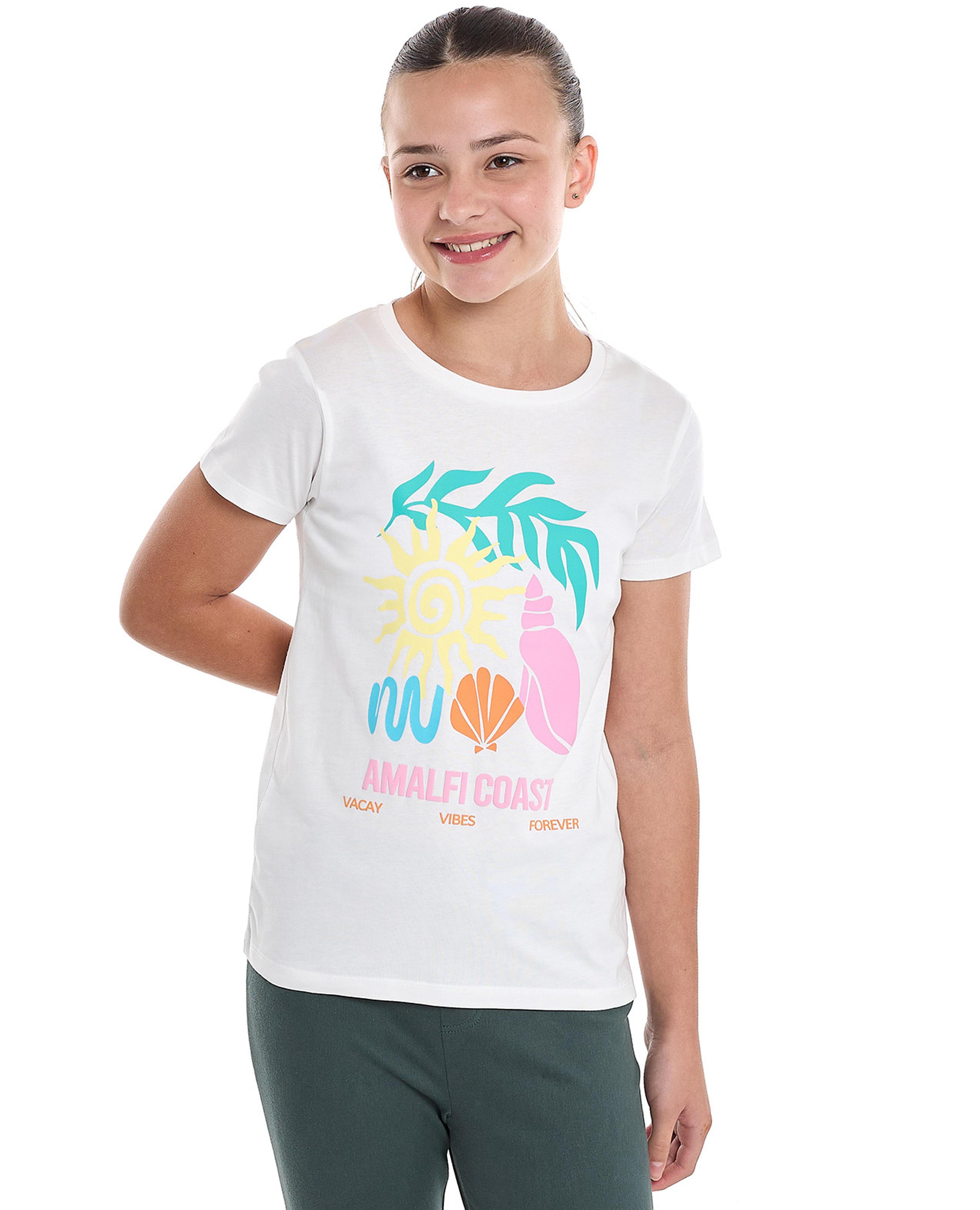 Printed T-Shirt with Crew Neck and Short Sleeves