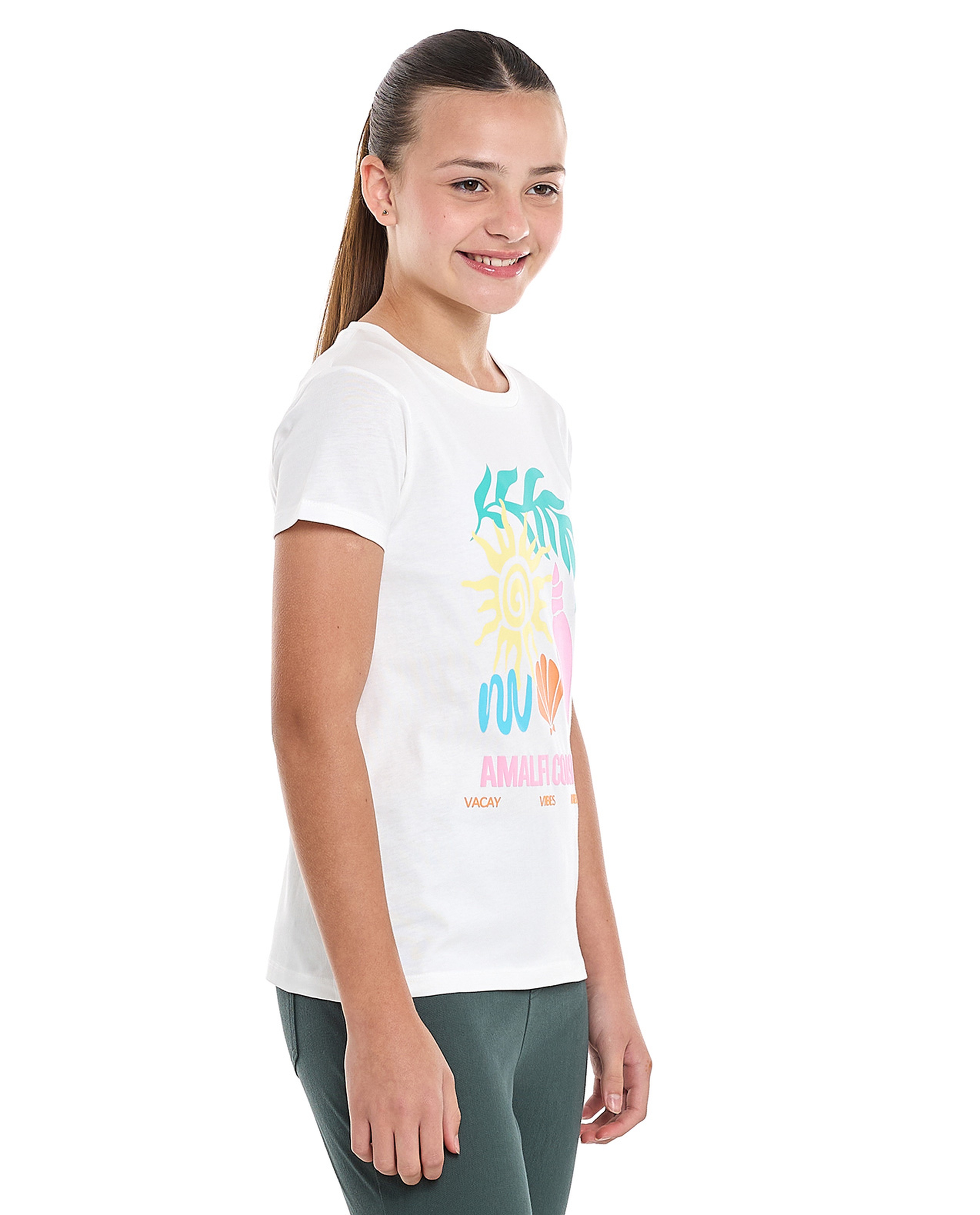 Printed T-Shirt with Crew Neck and Short Sleeves