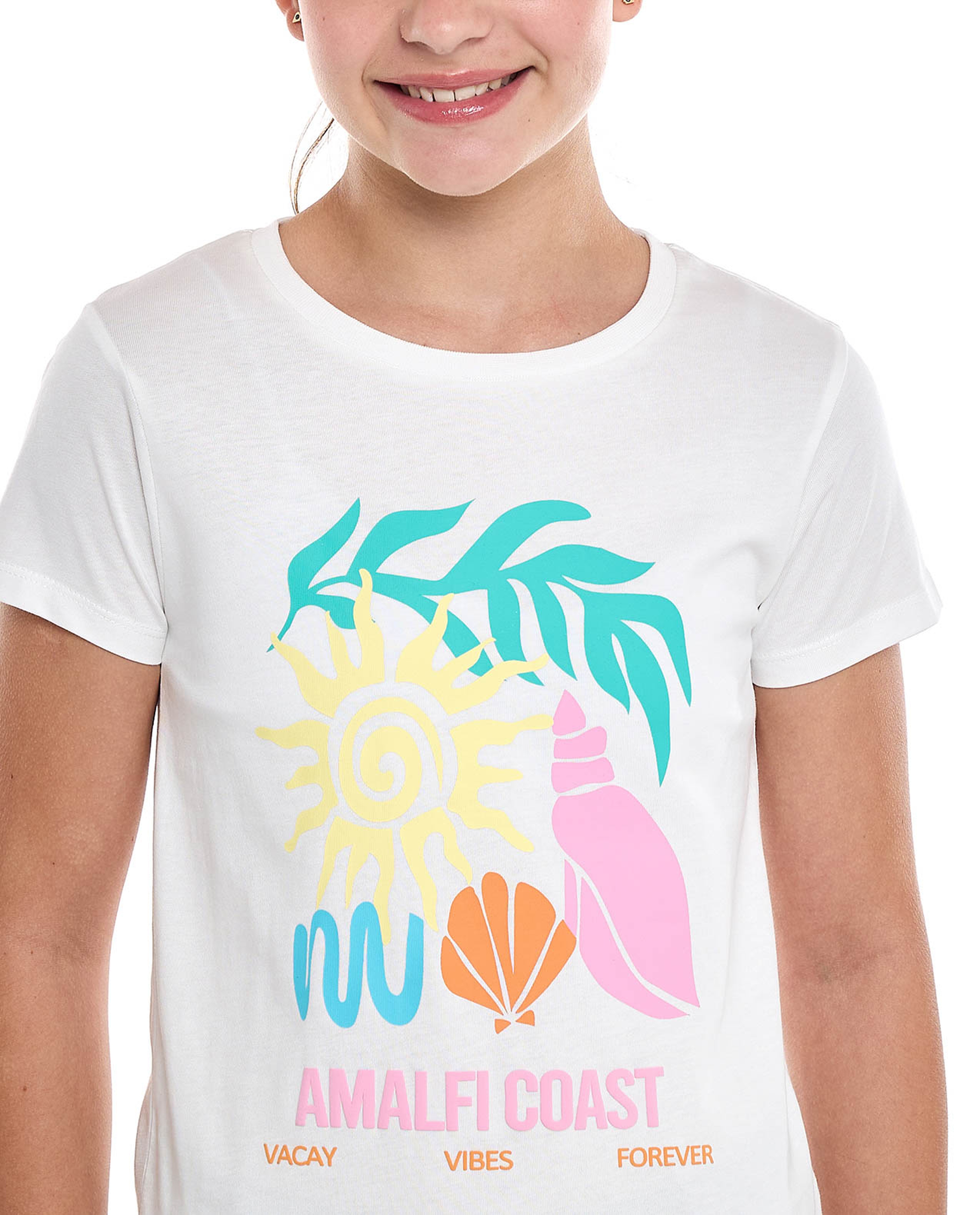 Printed T-Shirt with Crew Neck and Short Sleeves