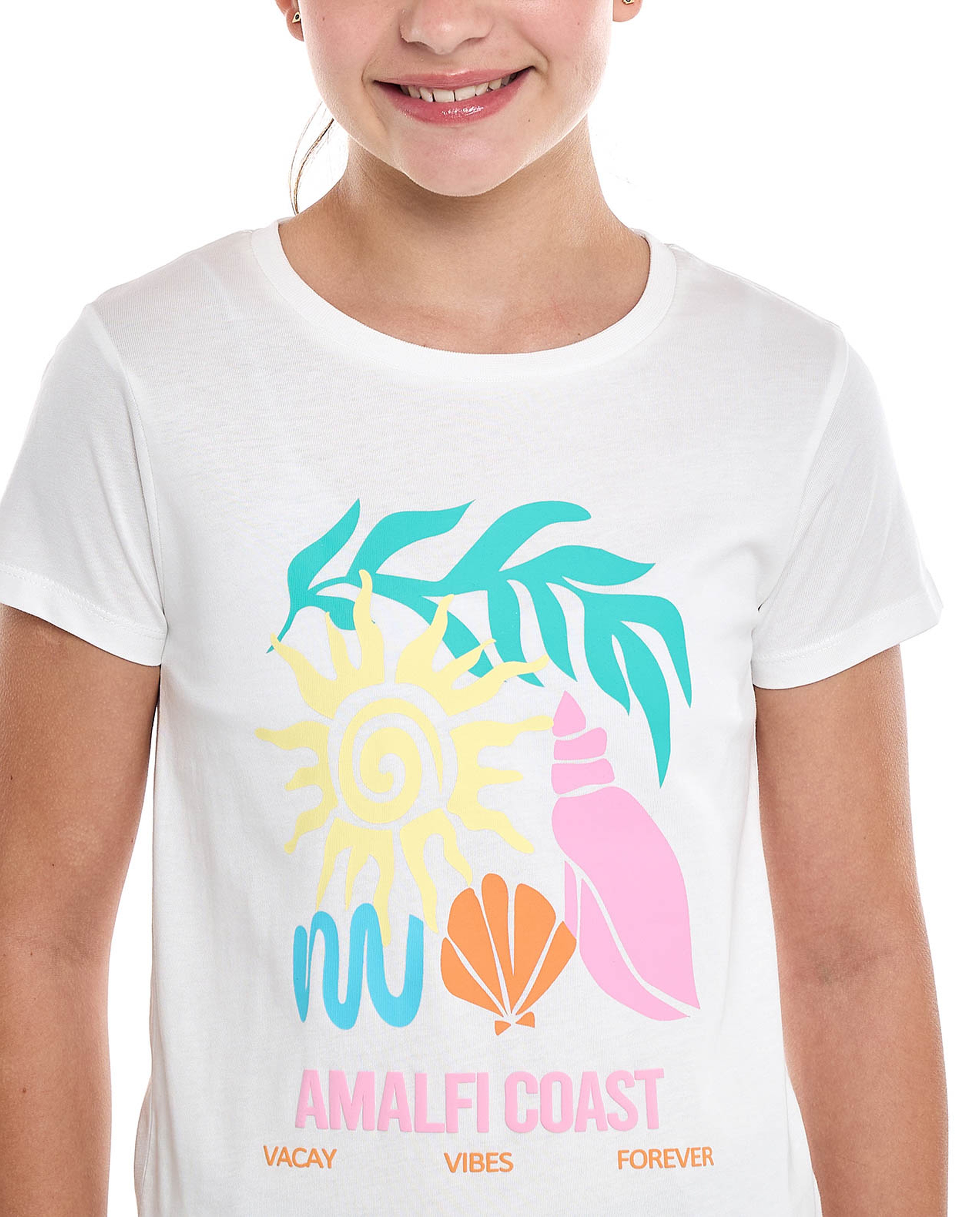 Printed T-Shirt with Crew Neck and Short Sleeves