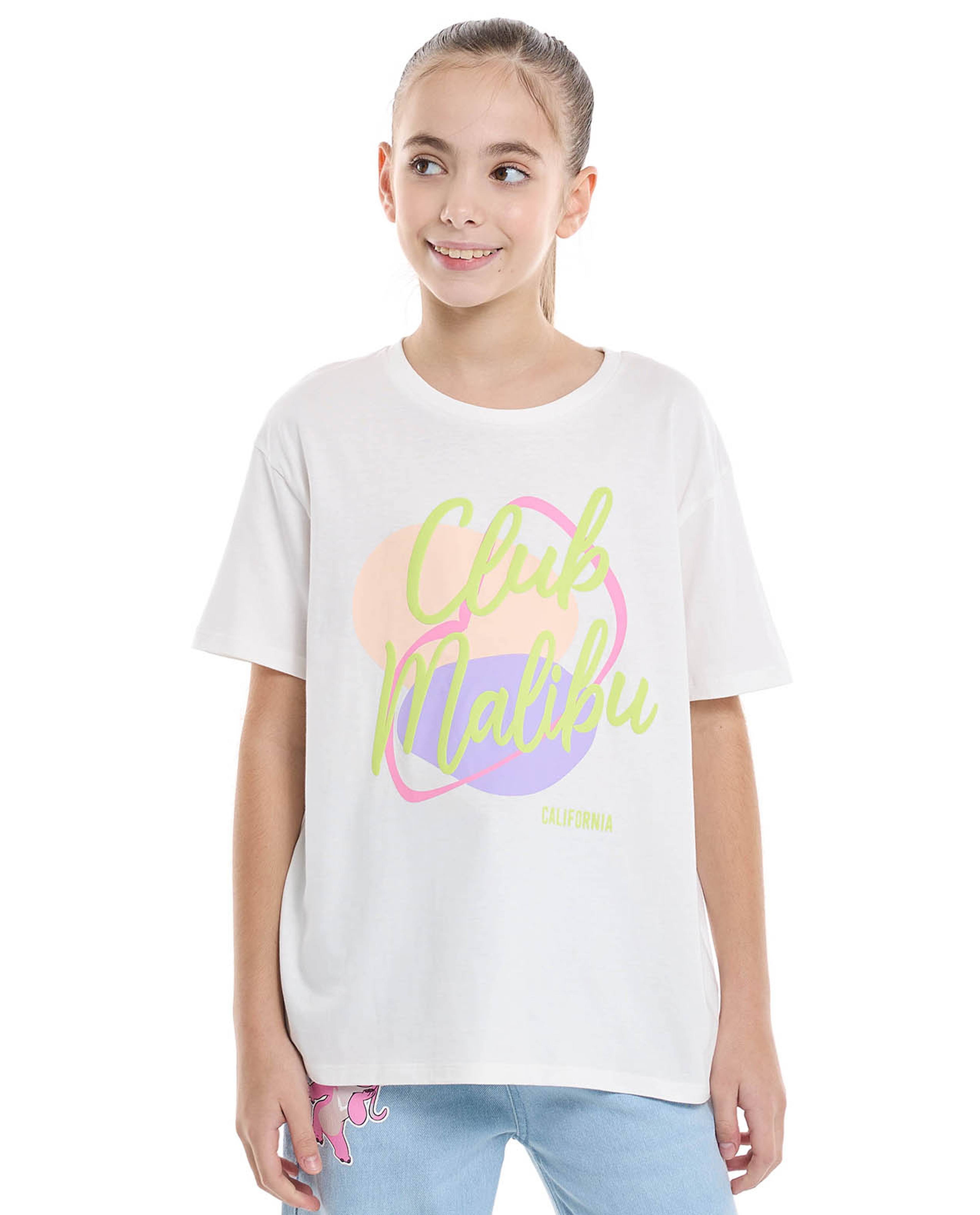 Printed T-Shirt with Crew Neck and Short Sleeves