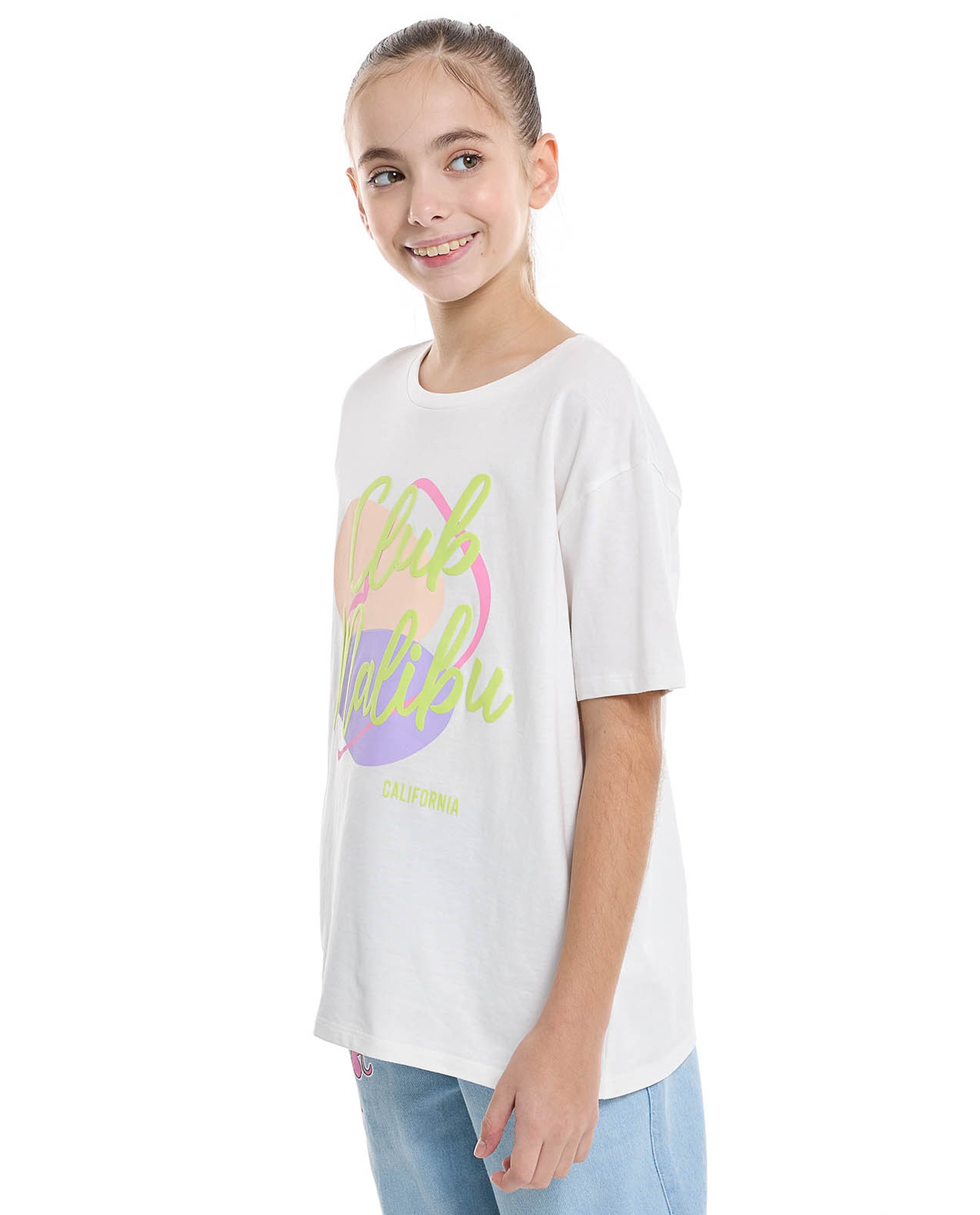 Printed T-Shirt with Crew Neck and Short Sleeves