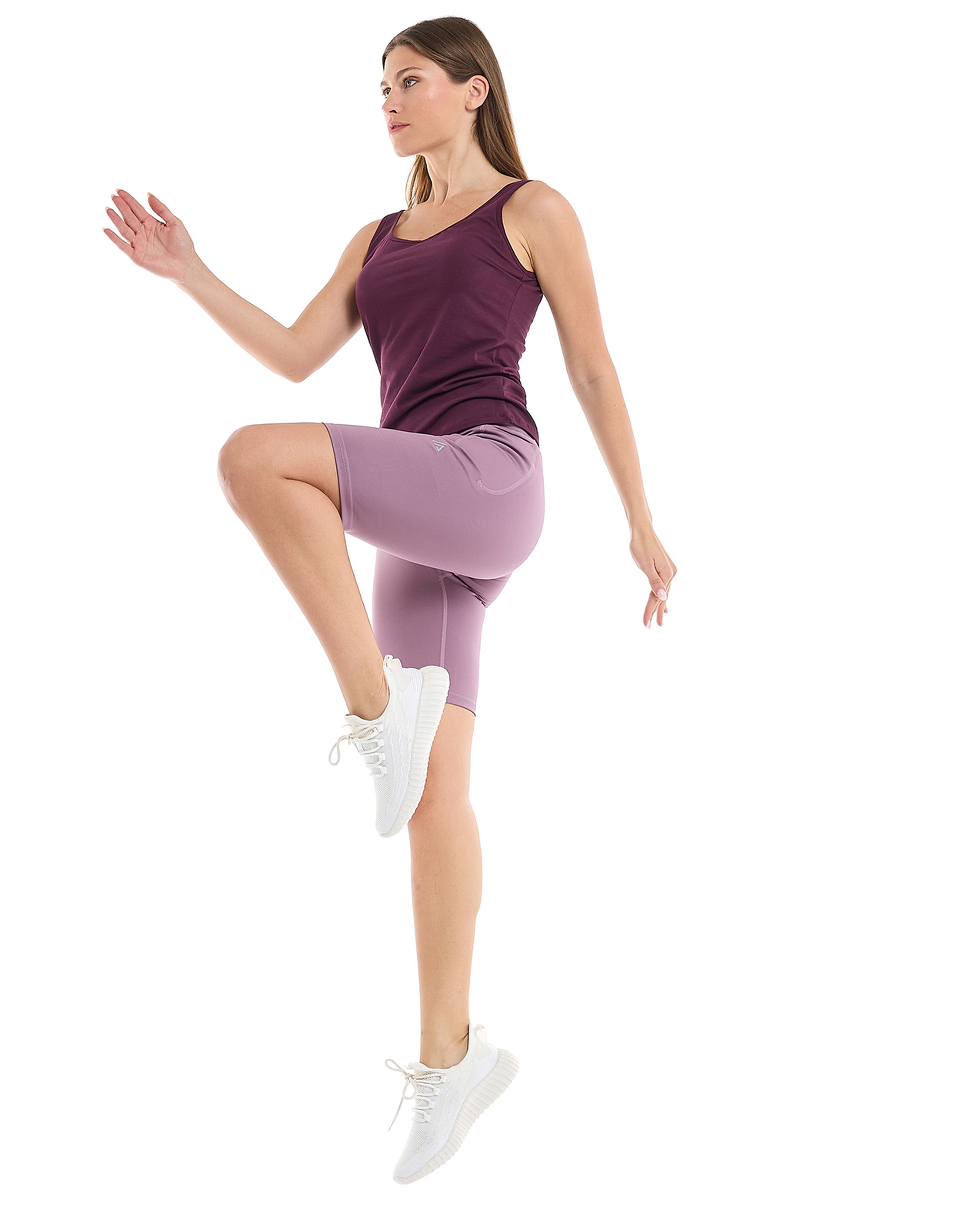 Solid Biker Shorts with Elastic Waist