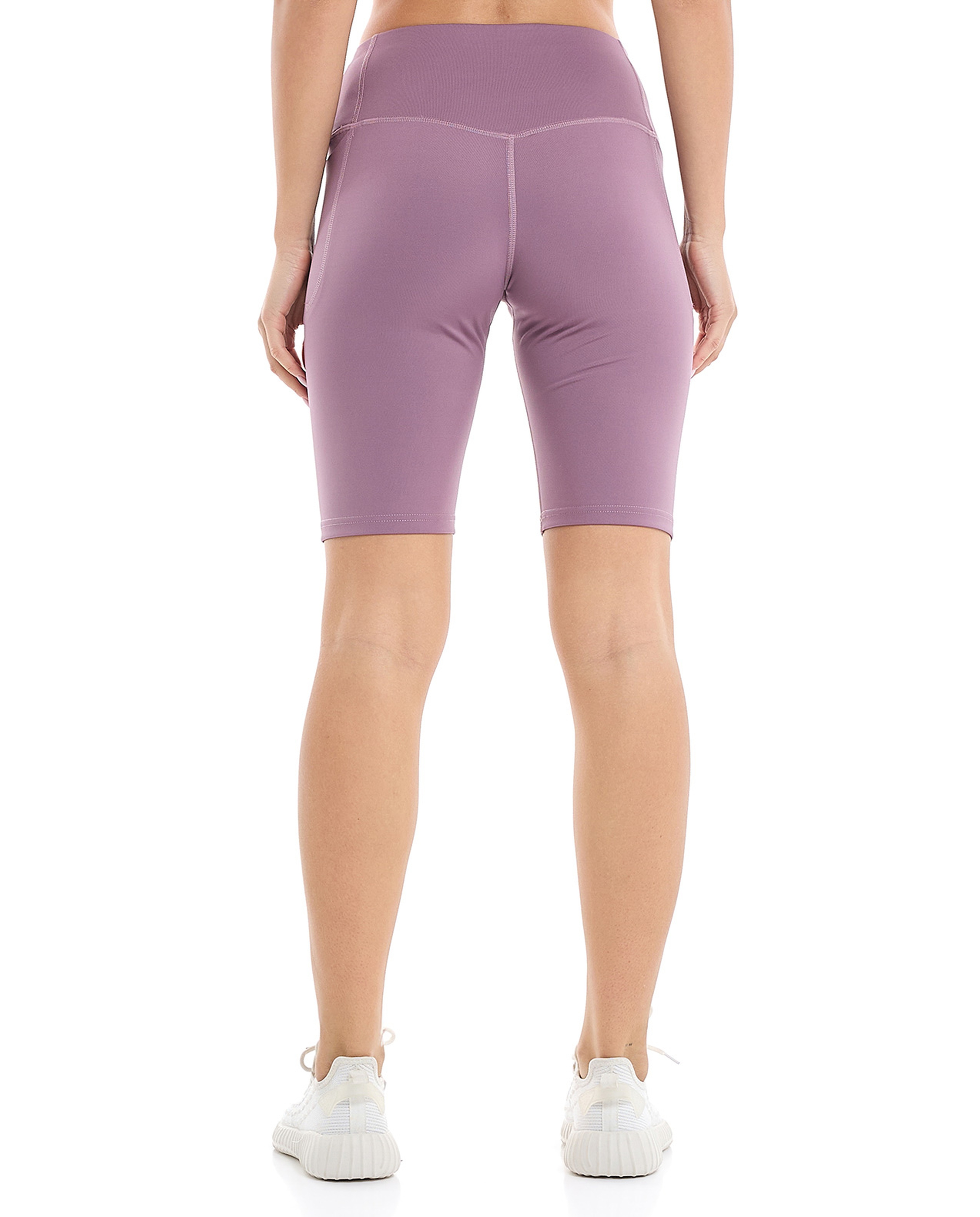 Solid Biker Shorts with Elastic Waist