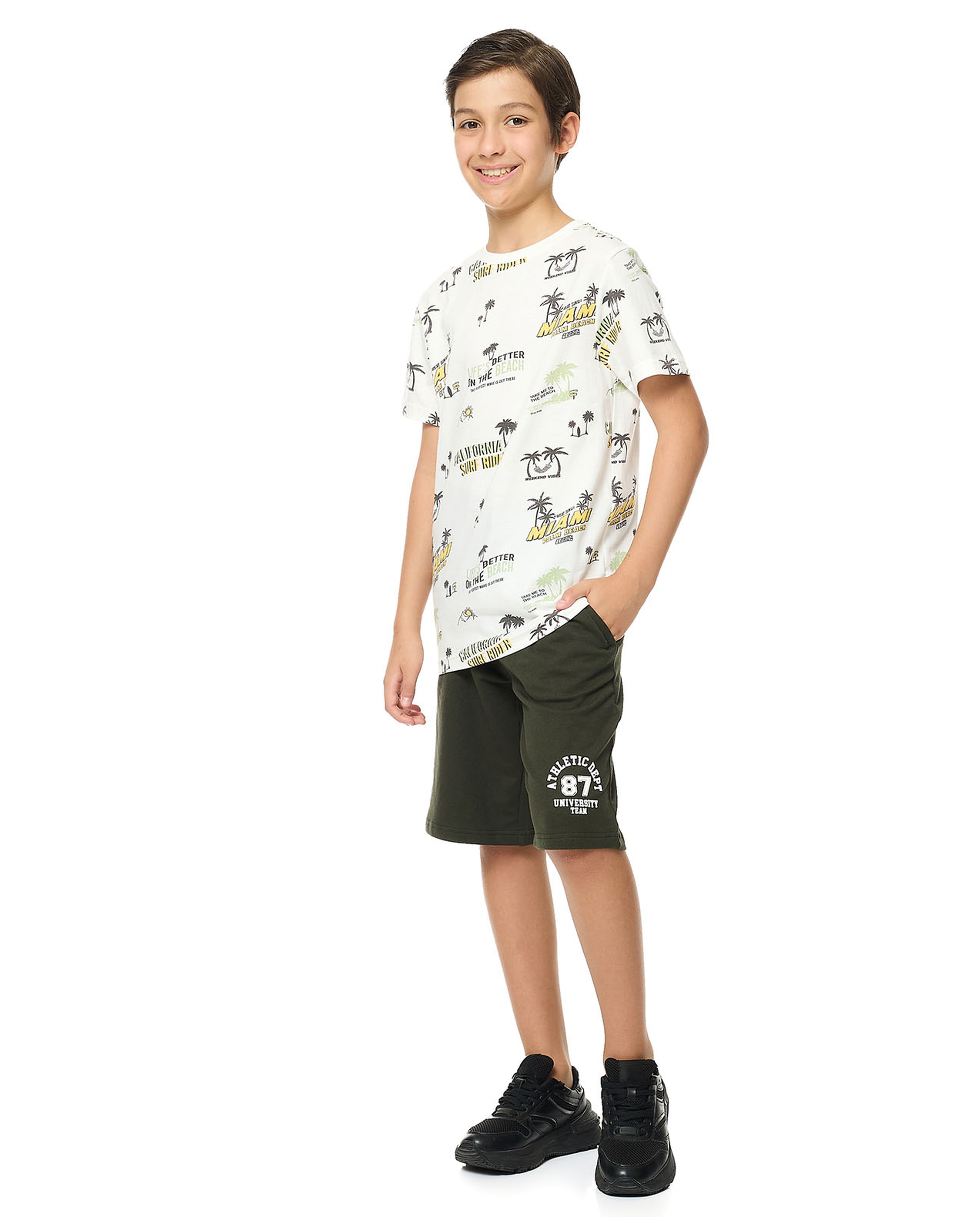 Printed Bermuda Shorts with Drawstring Waist