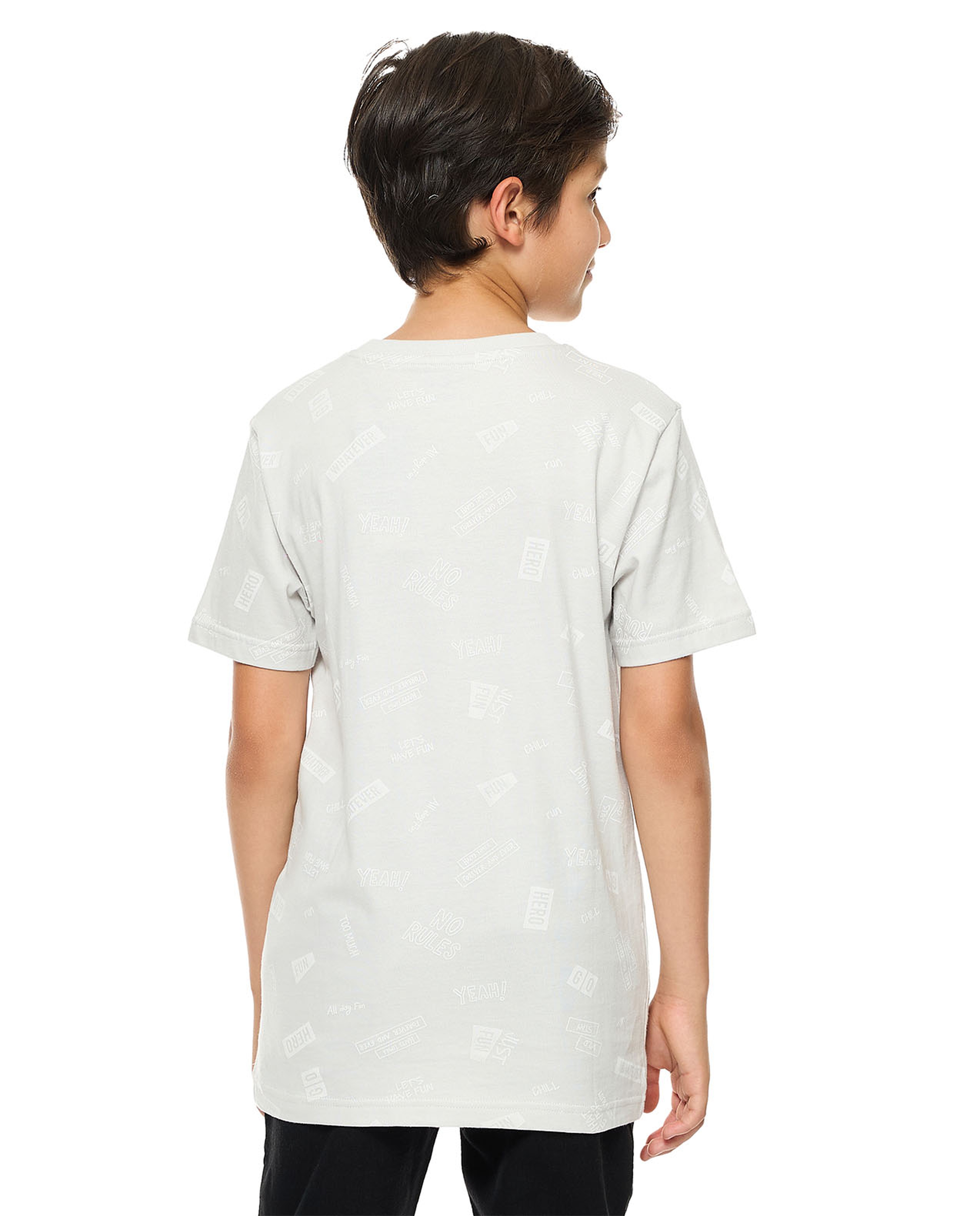 Printed T-Shirt with Crew Neck and Short Sleeves