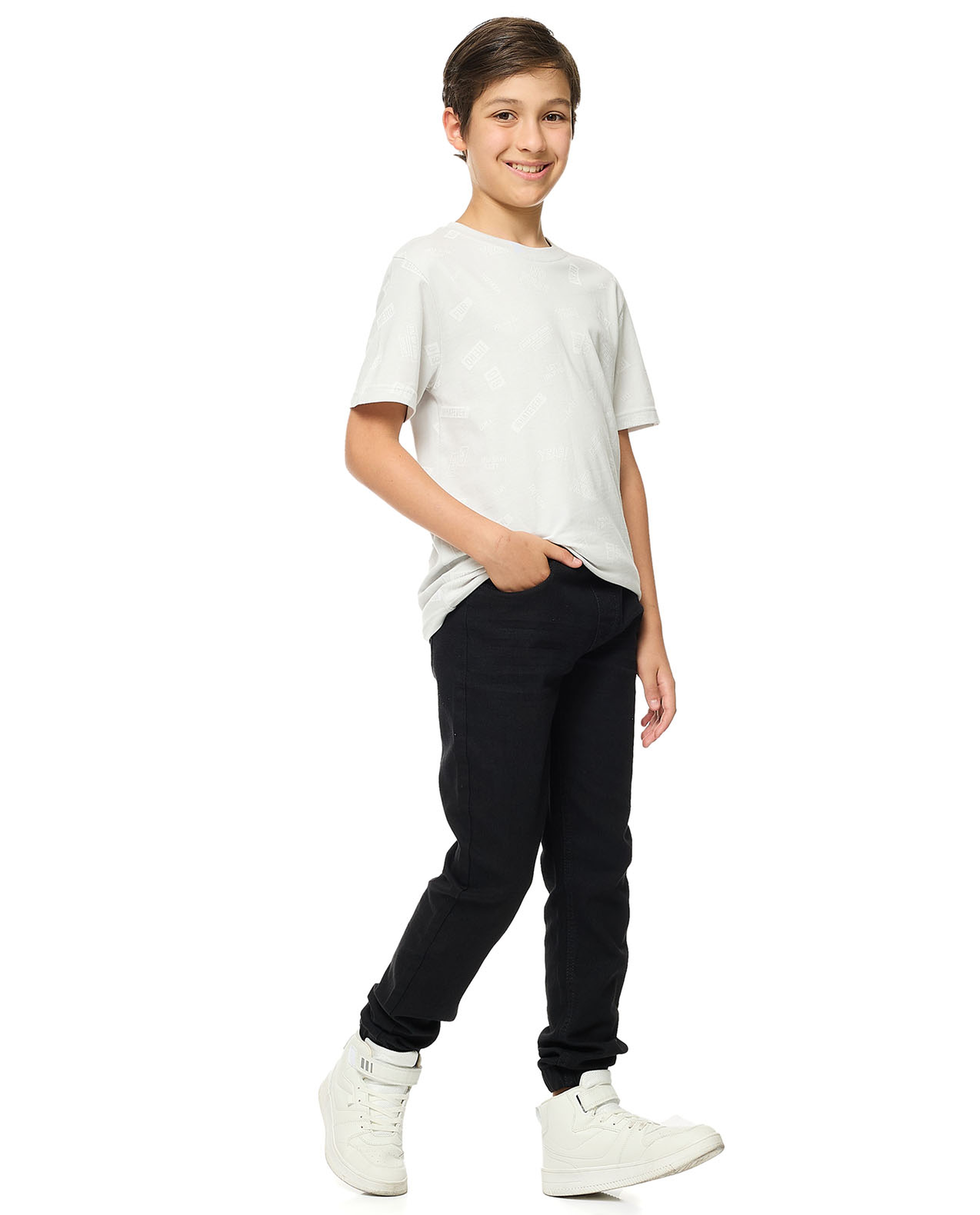 Printed T-Shirt with Crew Neck and Short Sleeves