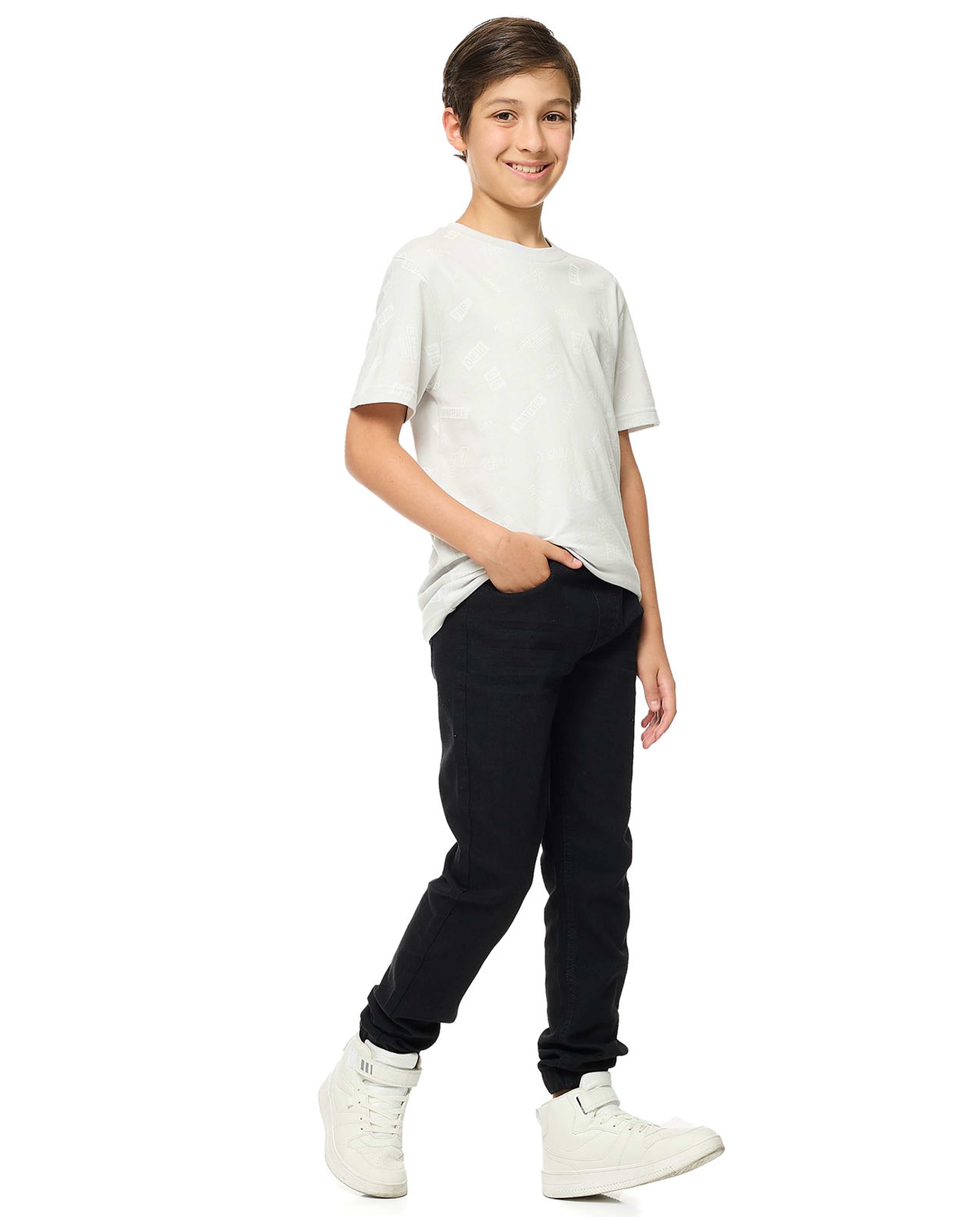 Printed T-Shirt with Crew Neck and Short Sleeves