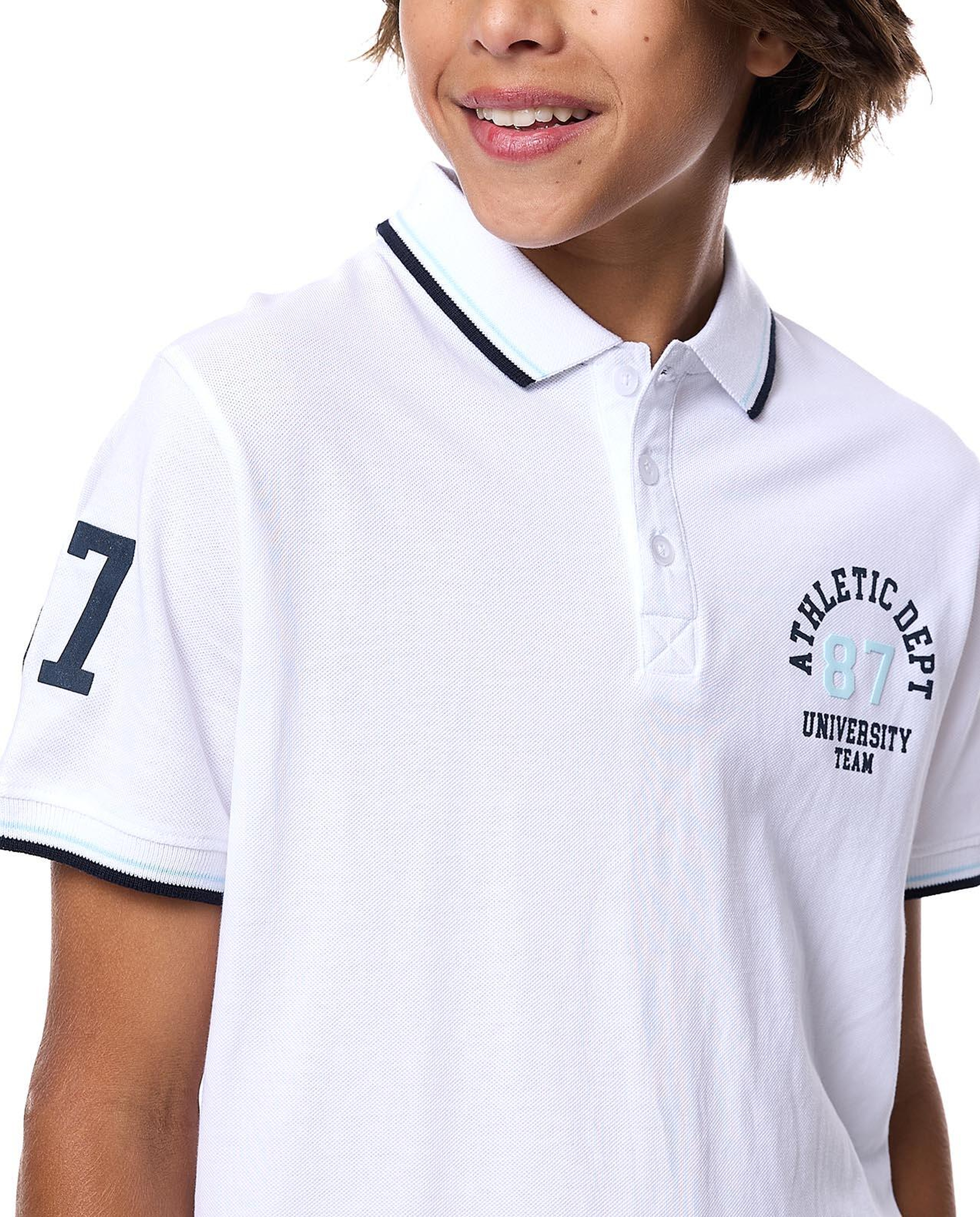 Printed Polo T-Shirt with Short Sleeves