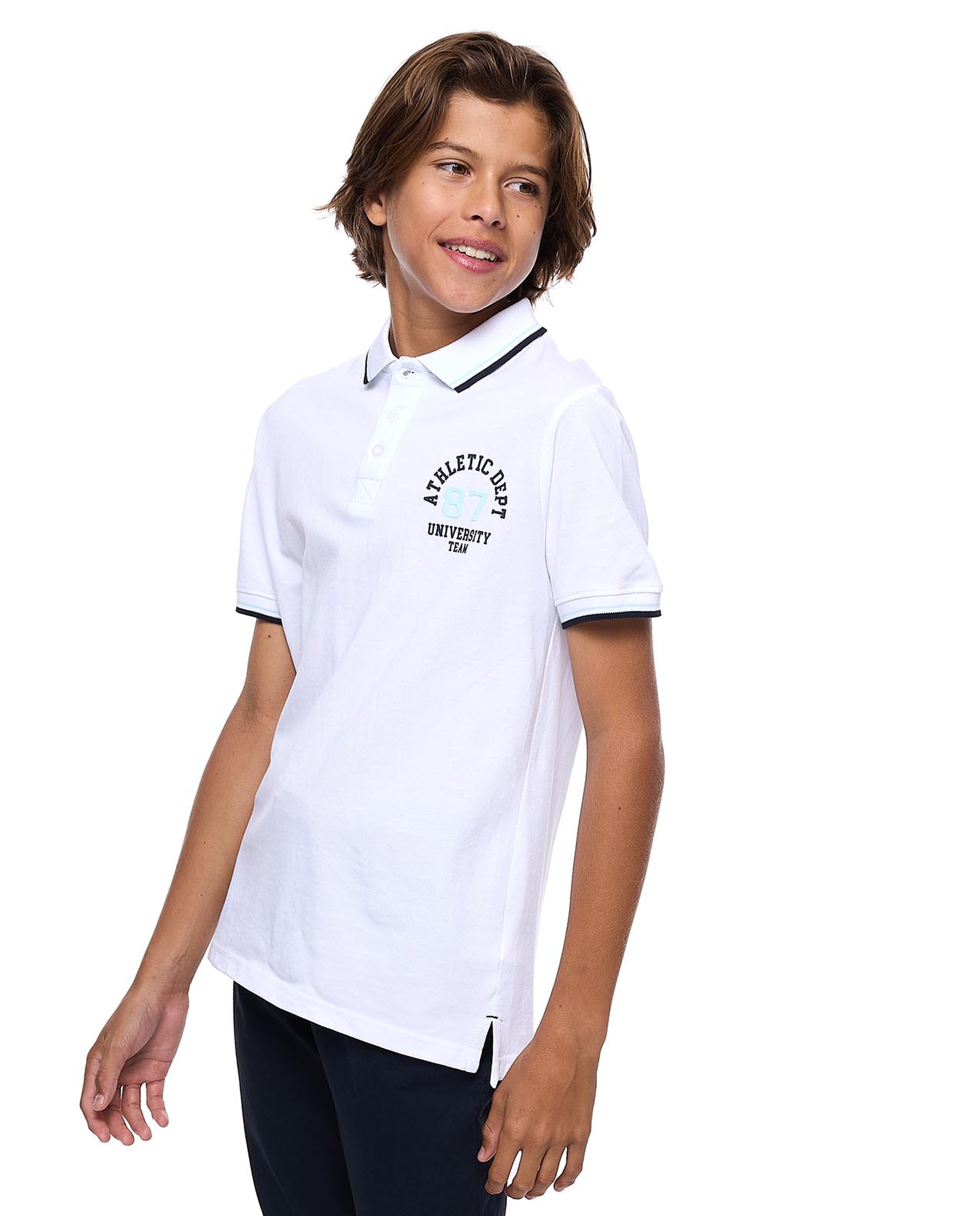 Printed Polo T-Shirt with Short Sleeves