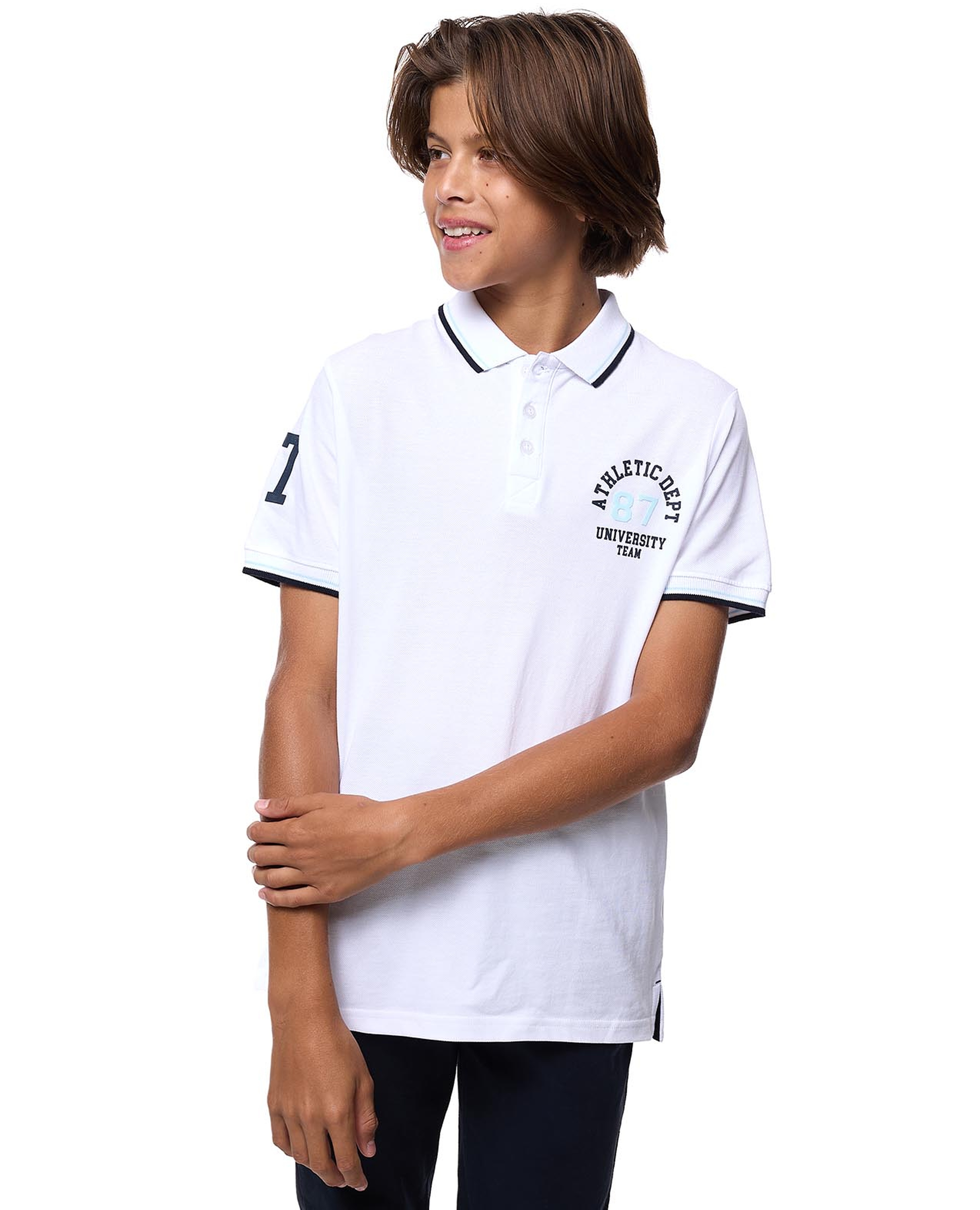 Printed Polo T-Shirt with Short Sleeves