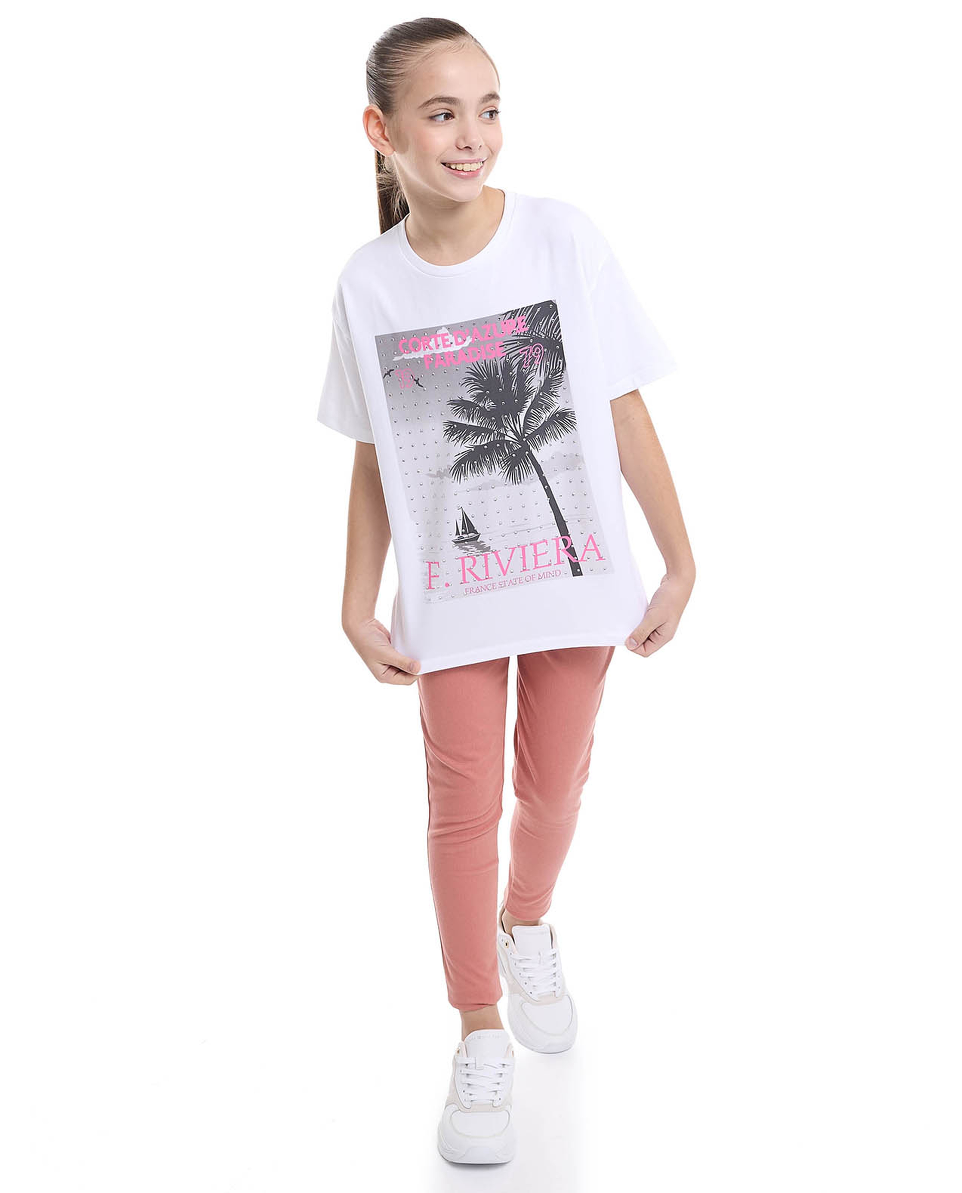 Printed T-Shirt with Crew Neck and Short Sleeves