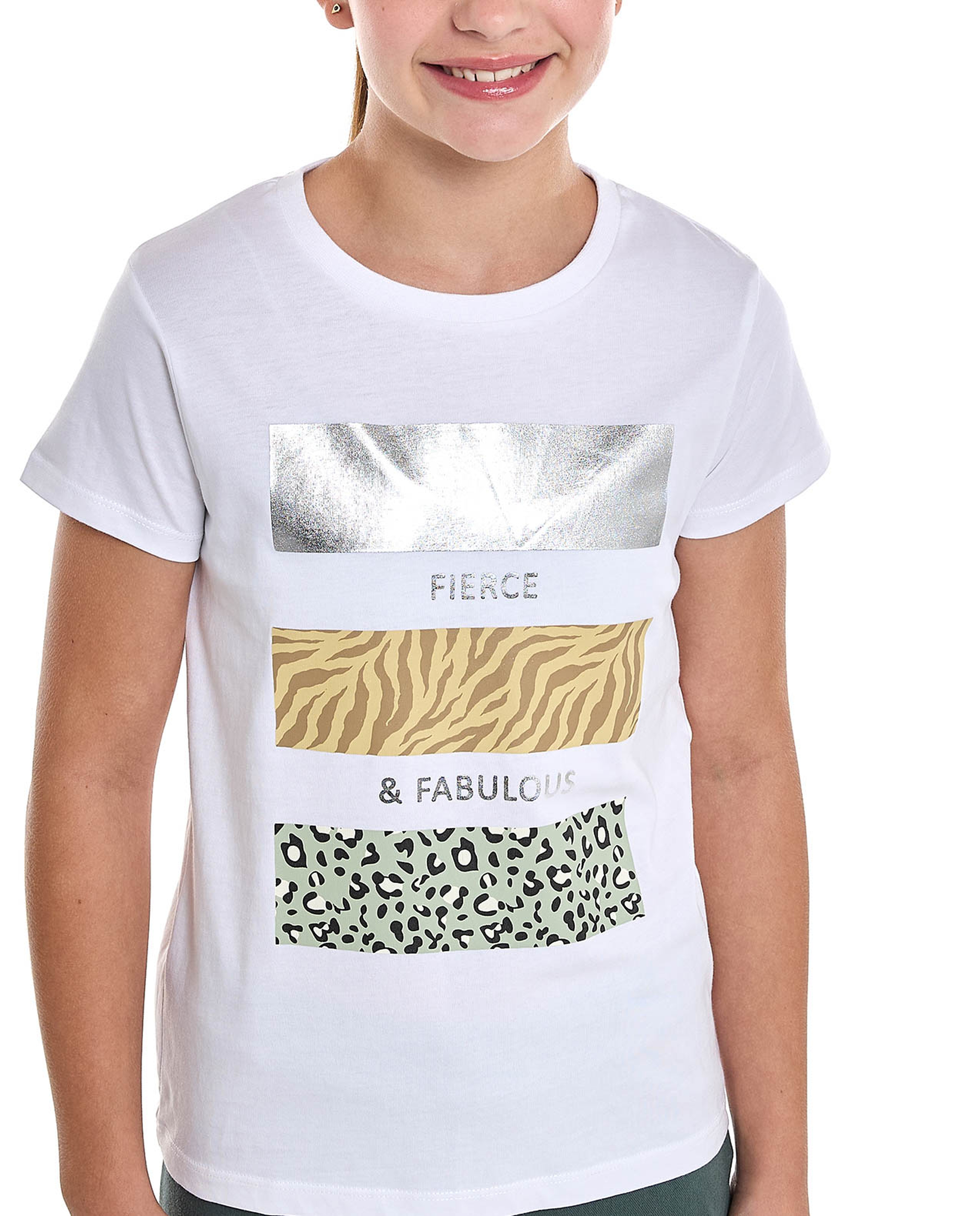 Printed T-Shirt with Crew Neck and Short Sleeves