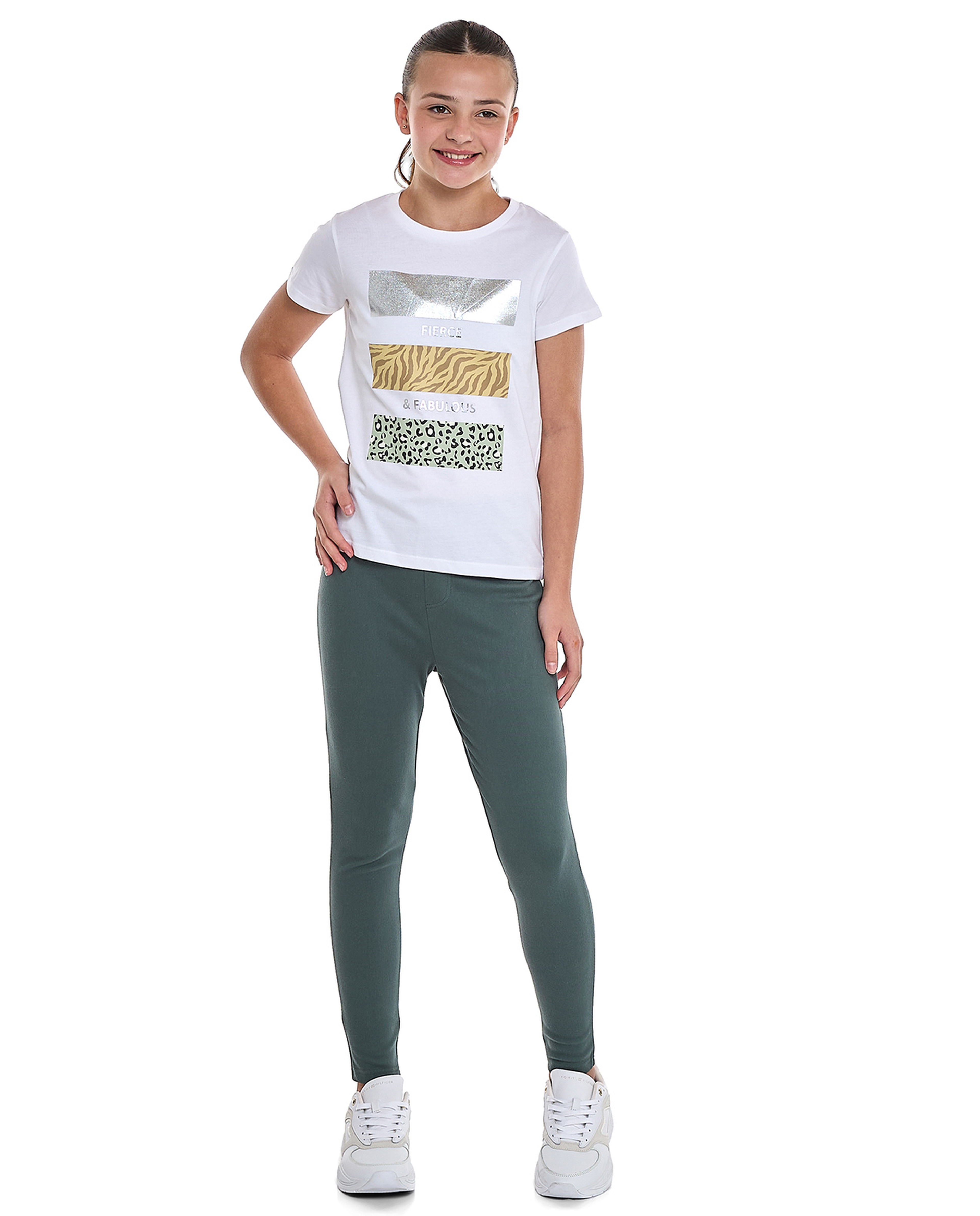 Printed T-Shirt with Crew Neck and Short Sleeves