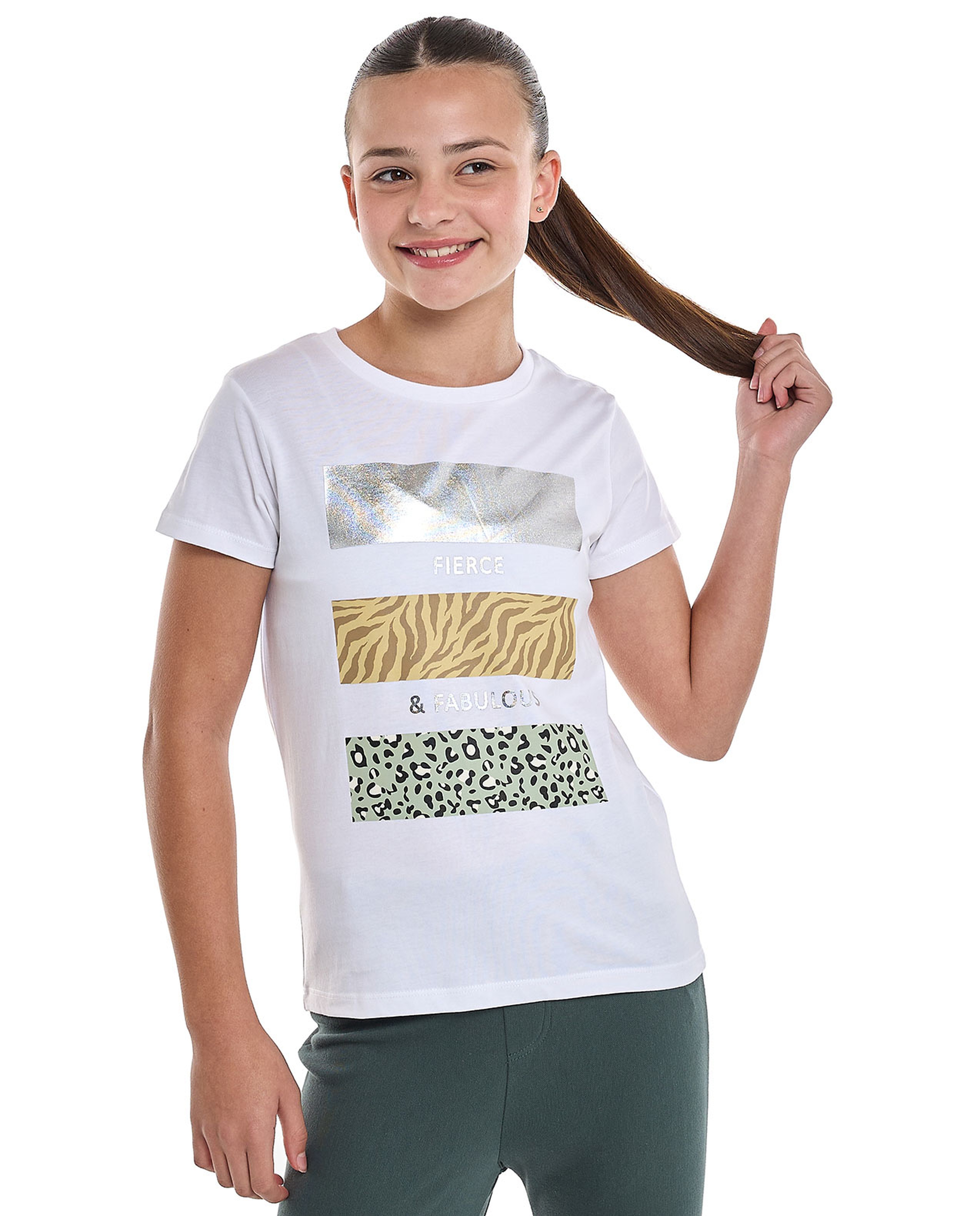 Printed T-Shirt with Crew Neck and Short Sleeves