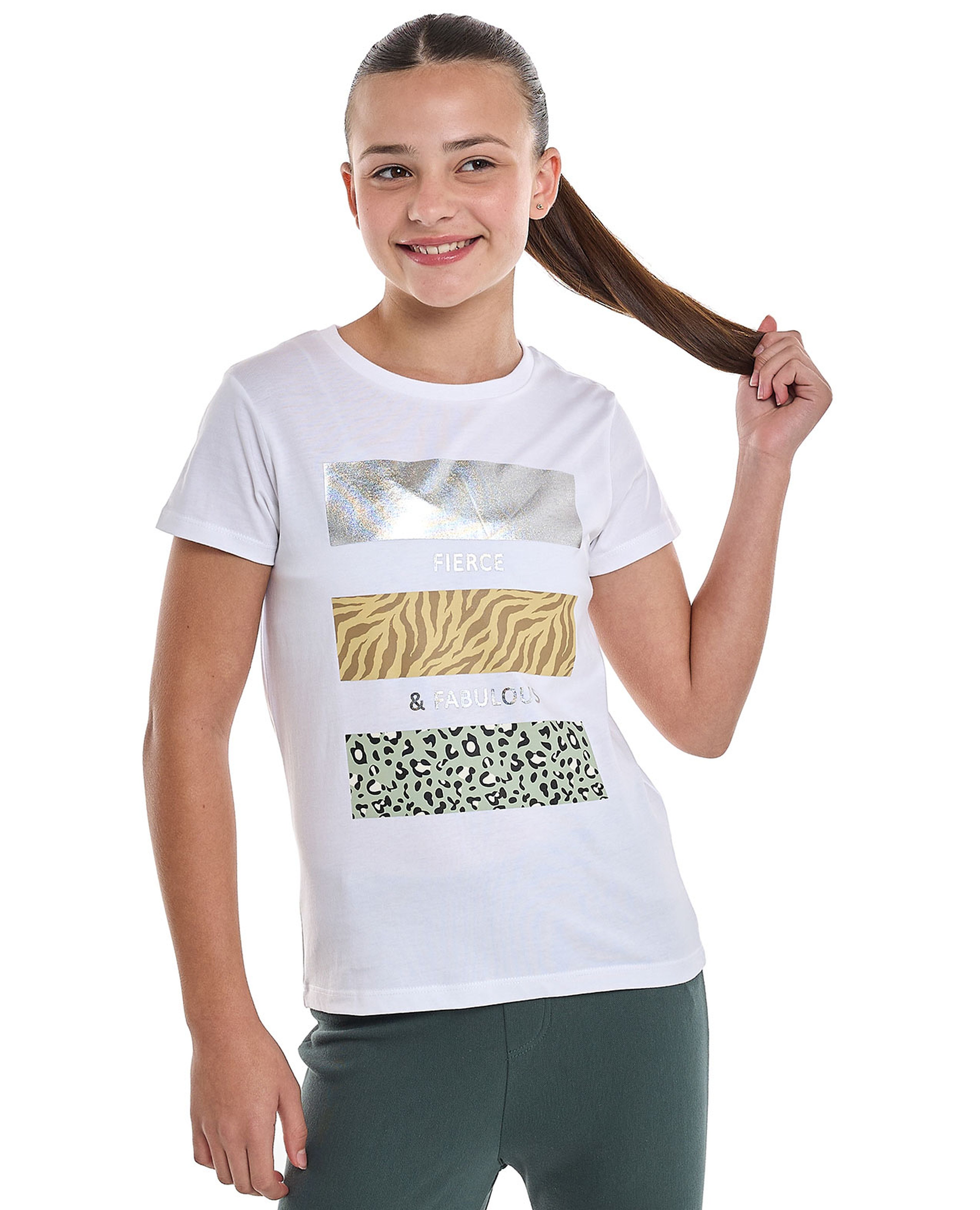 Printed T-Shirt with Crew Neck and Short Sleeves