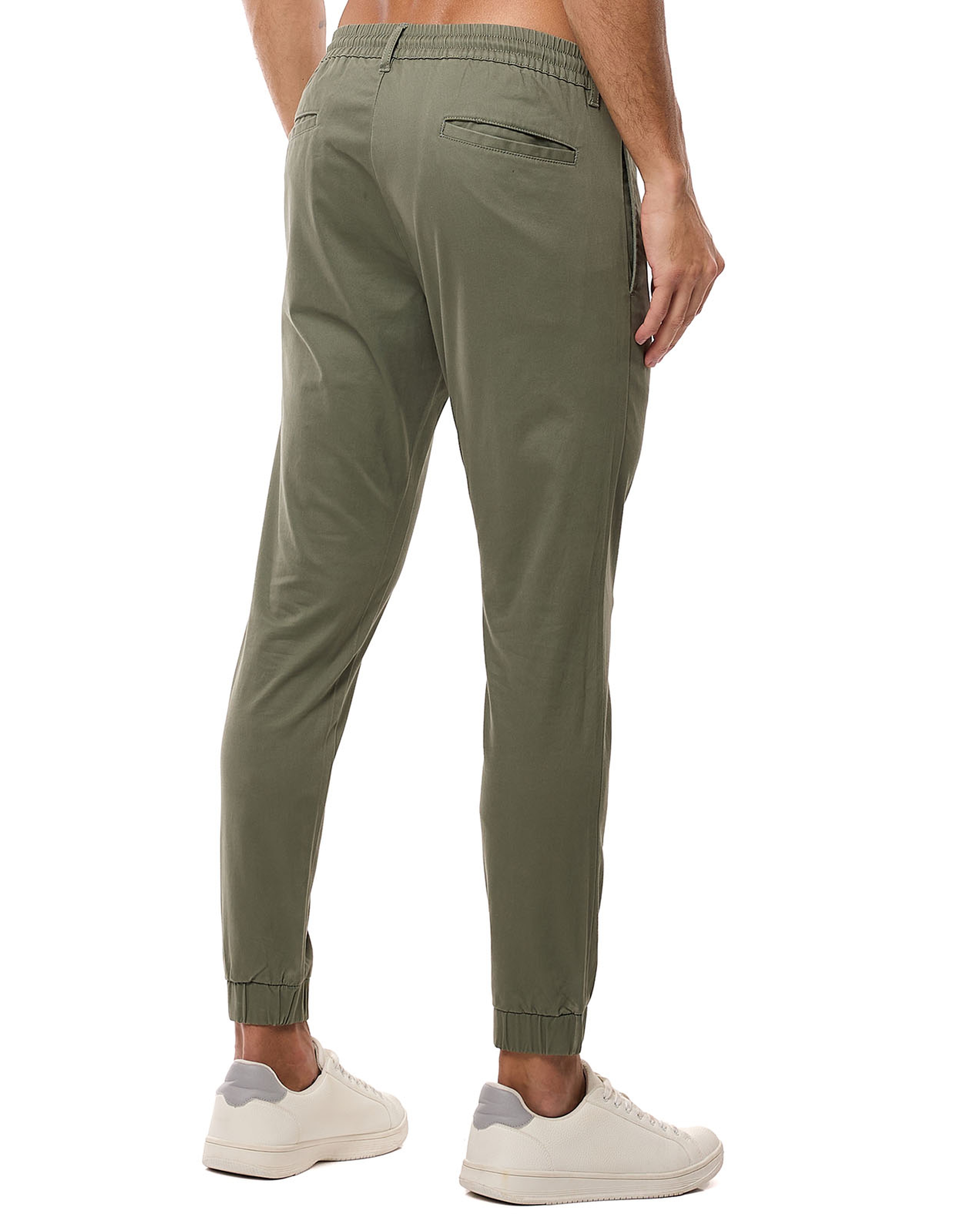 Solid Jogger Pants with Drawstring Waist