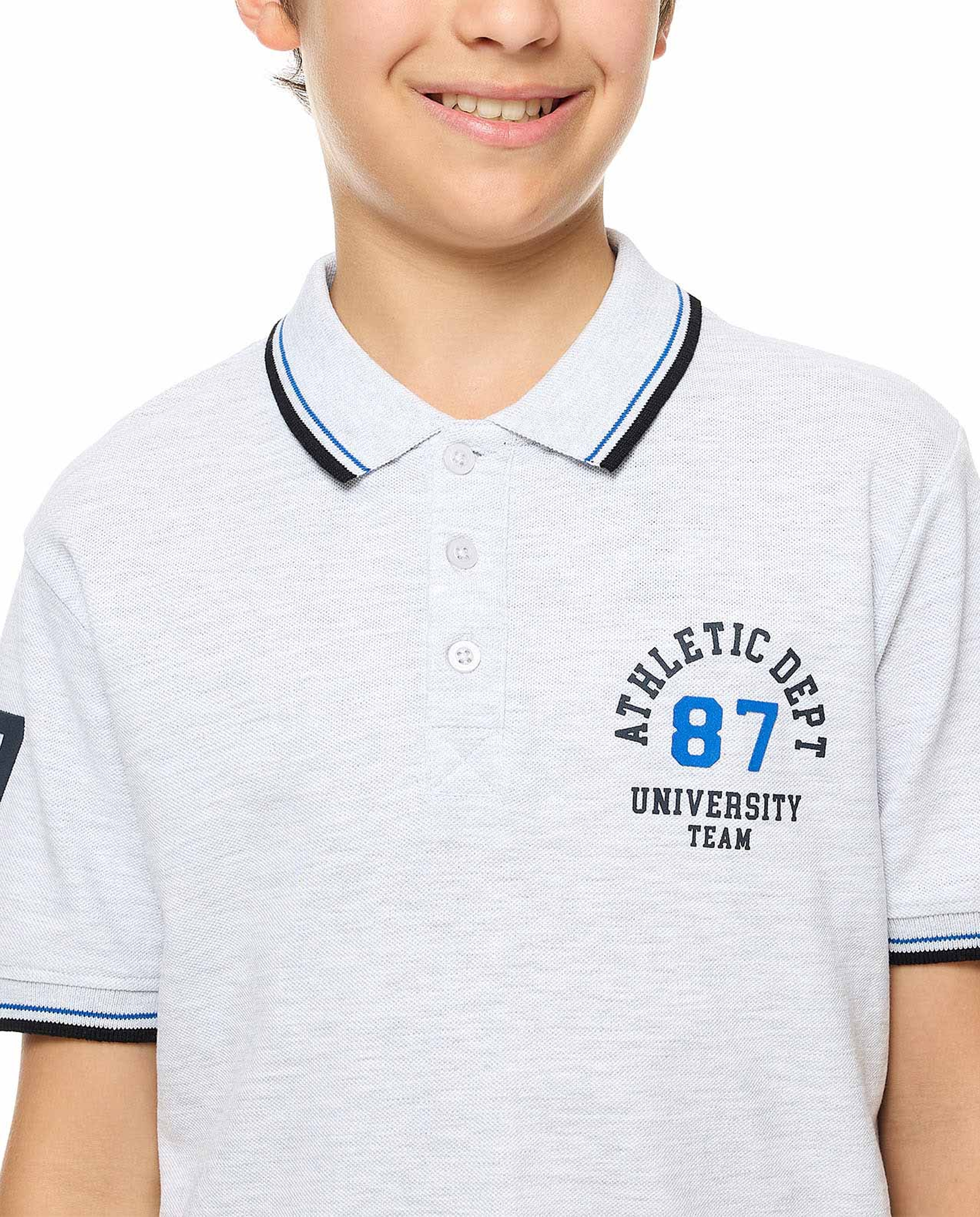 Printed Polo T-Shirt with Short Sleeves