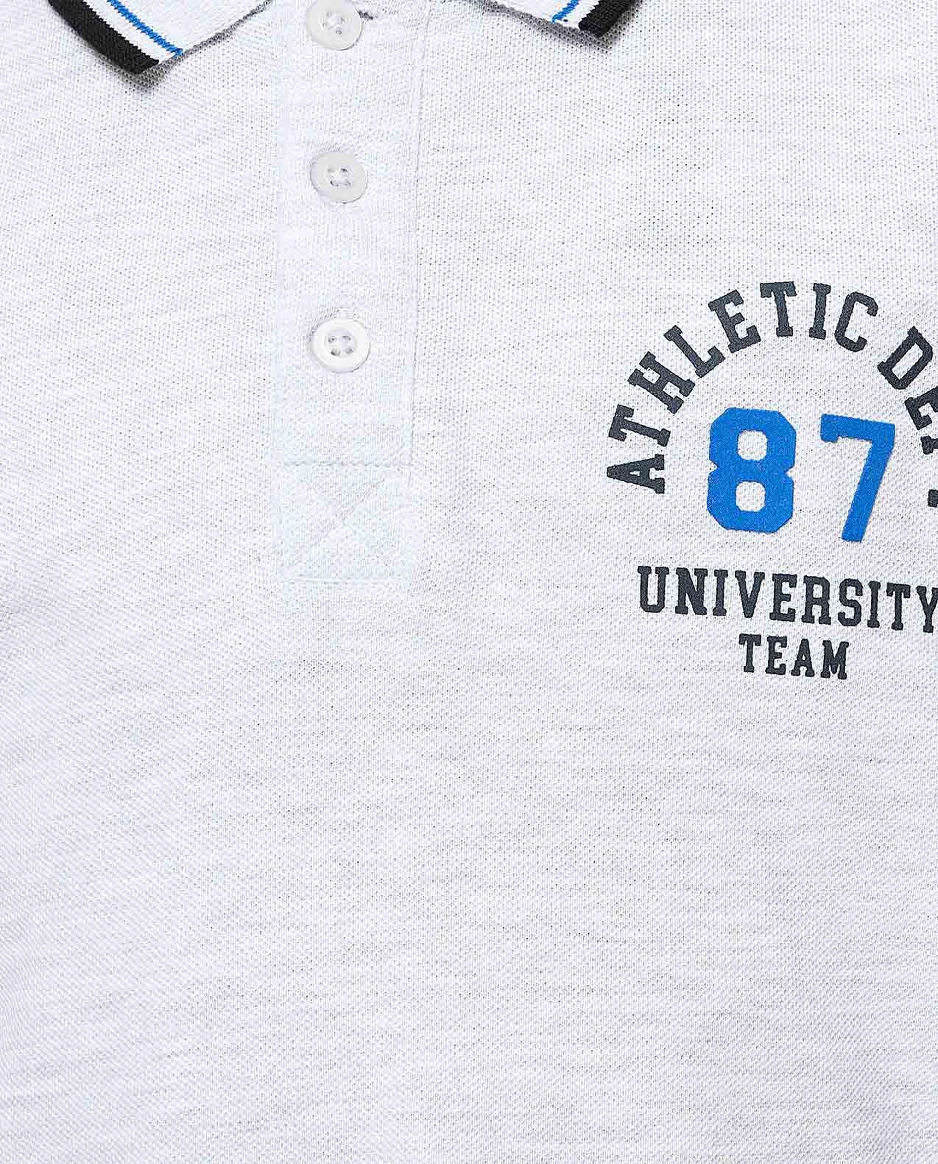 Printed Polo T-Shirt with Short Sleeves