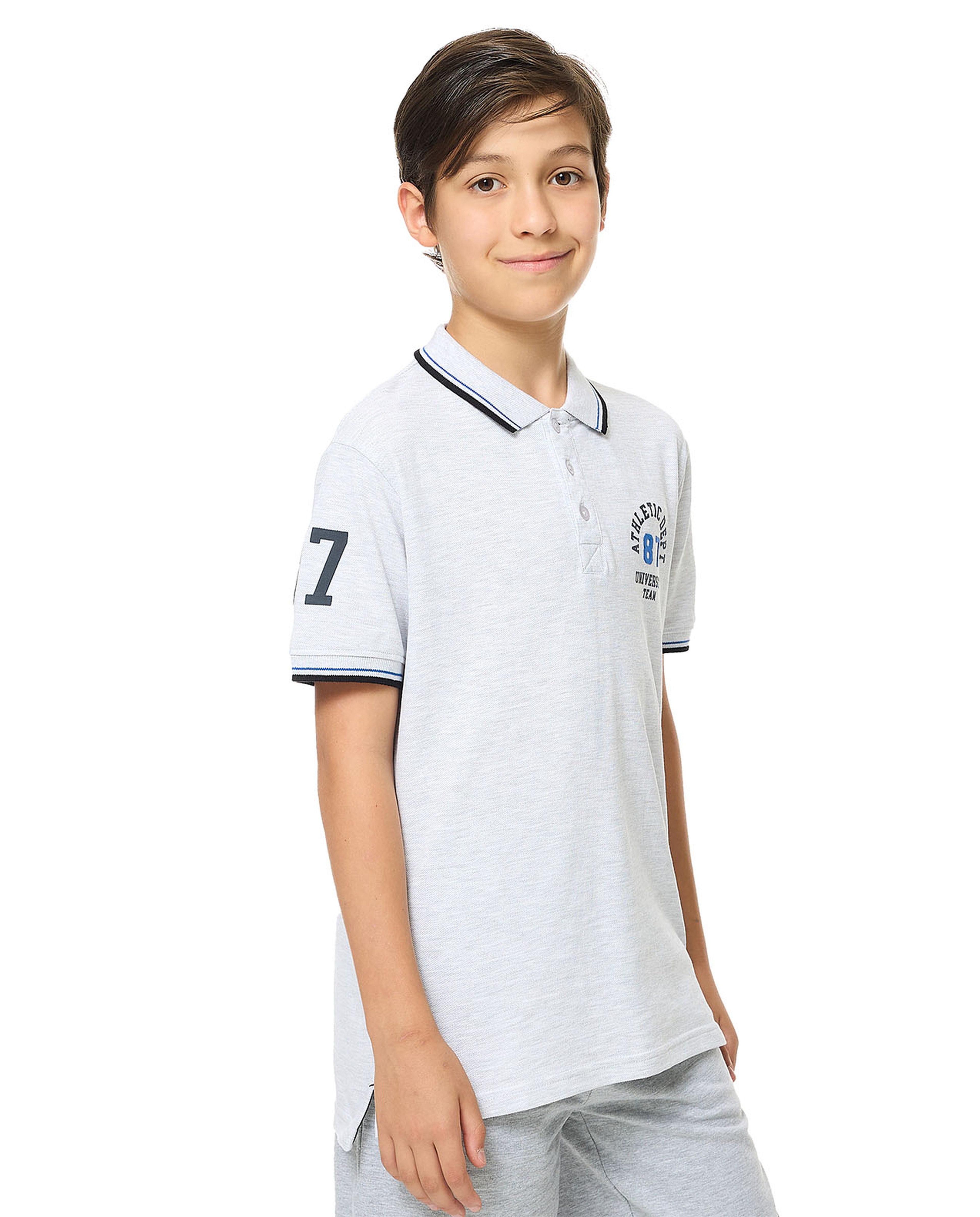 Printed Polo T-Shirt with Short Sleeves