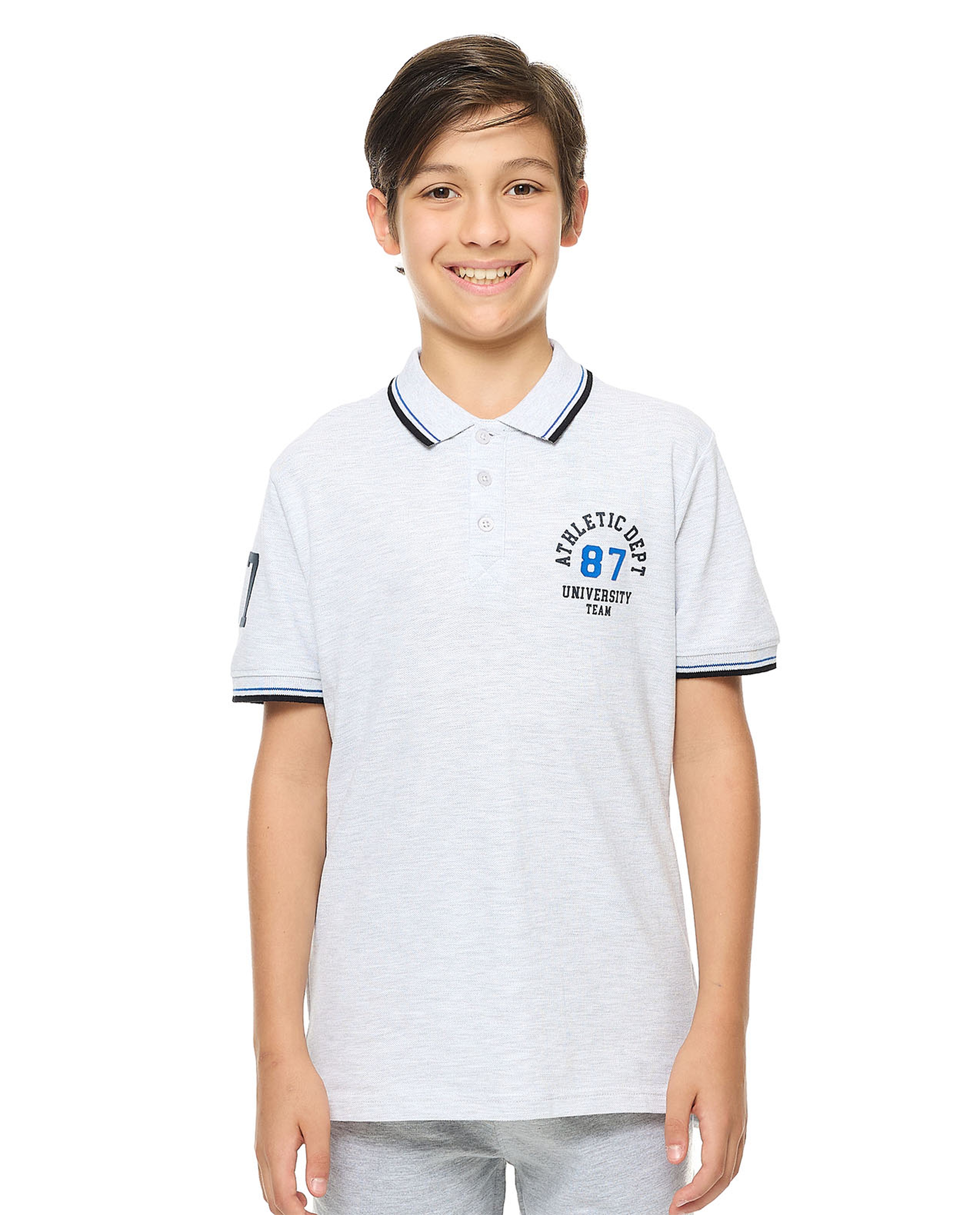 Printed Polo T-Shirt with Short Sleeves
