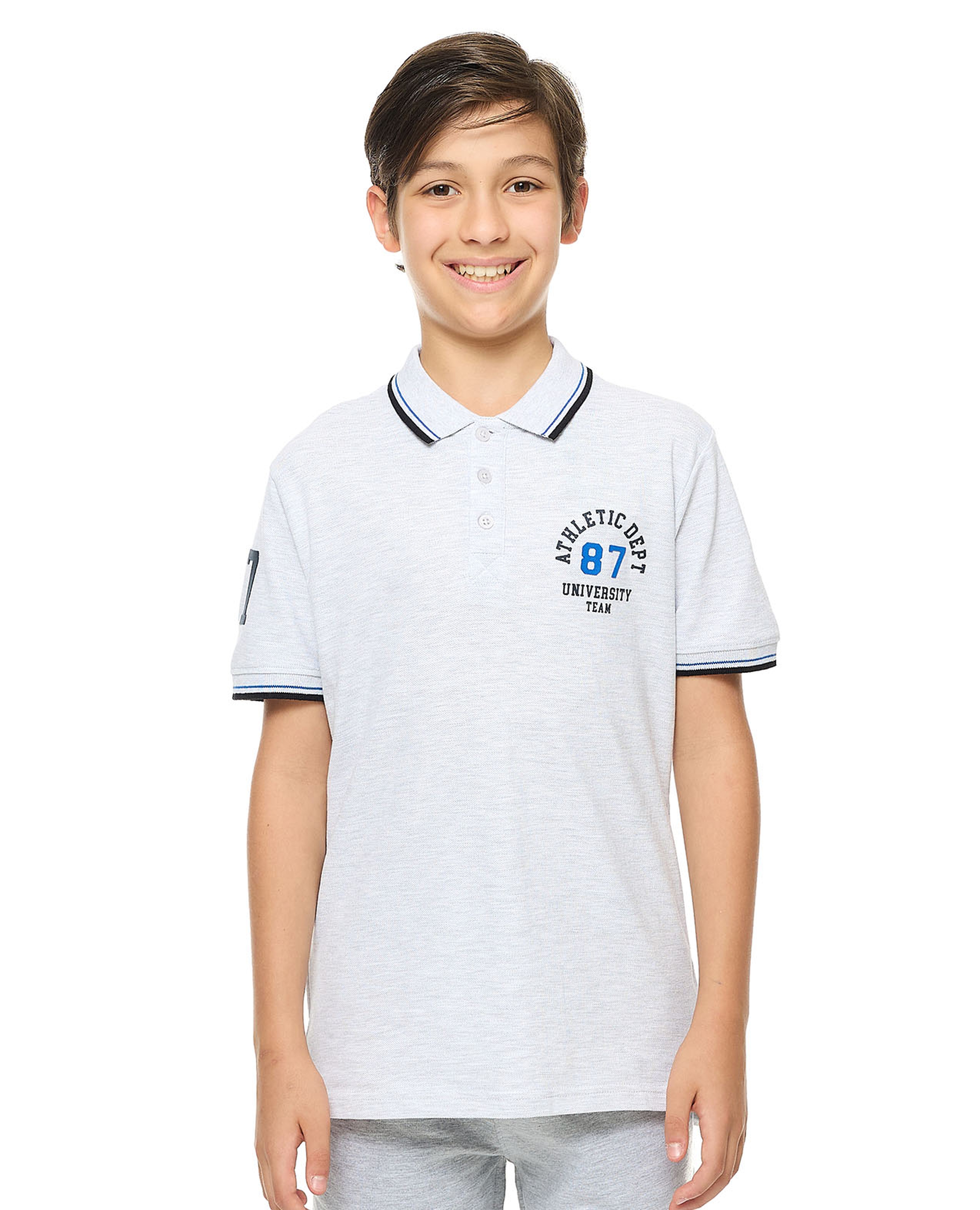 Printed Polo T-Shirt with Short Sleeves