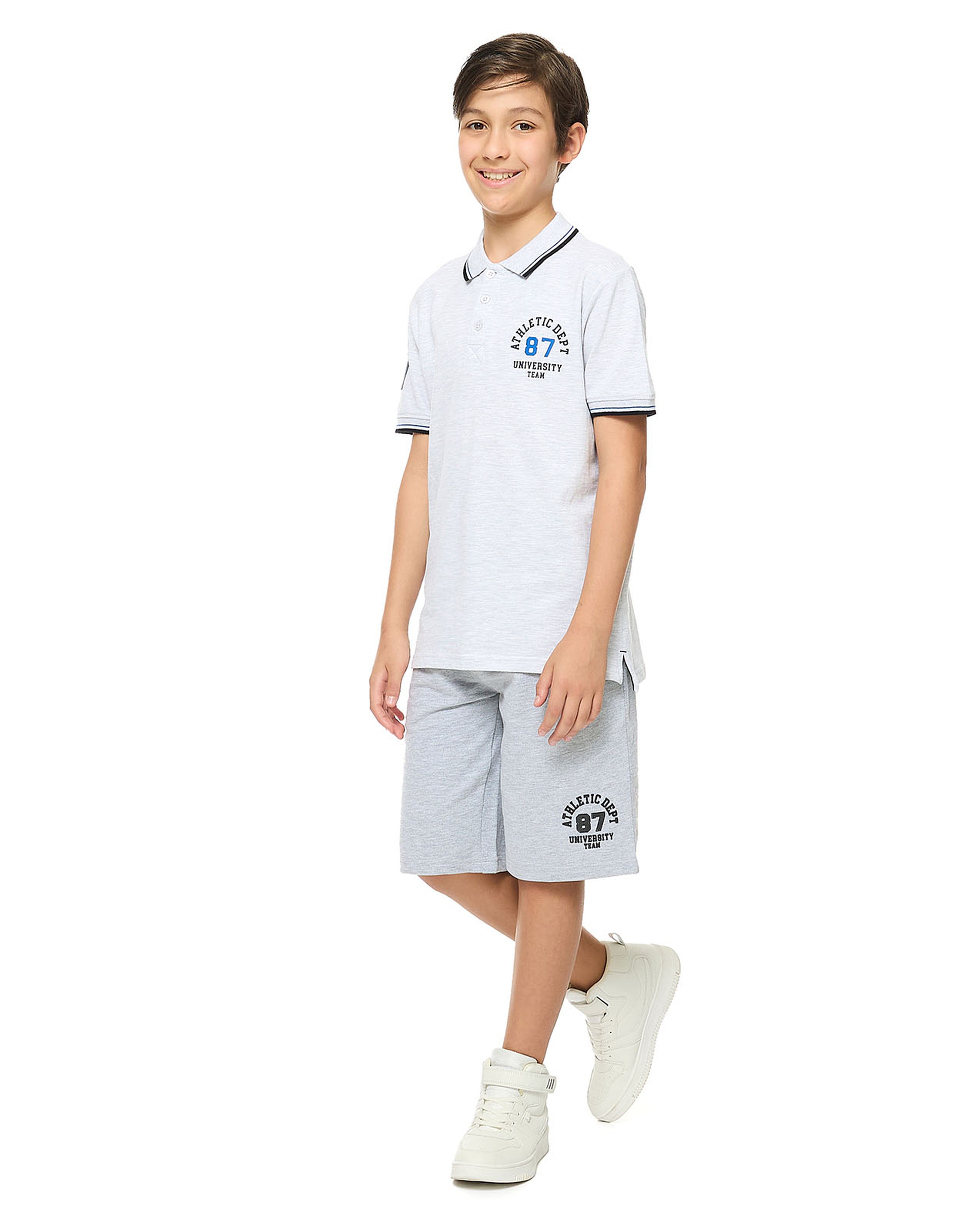 Printed Polo T-Shirt with Short Sleeves