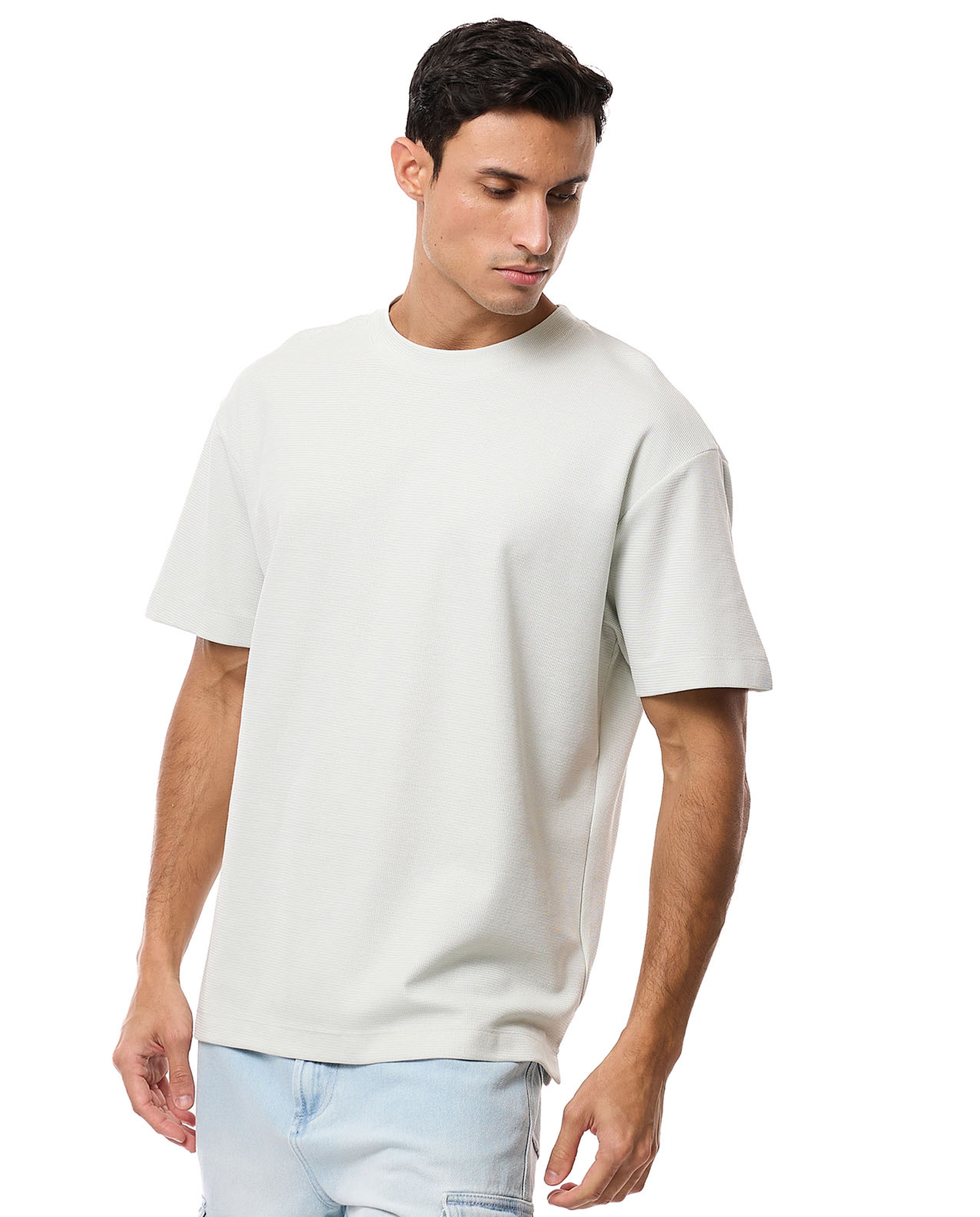 Solid T-Shirt with Crew Neck and Short Sleeves
