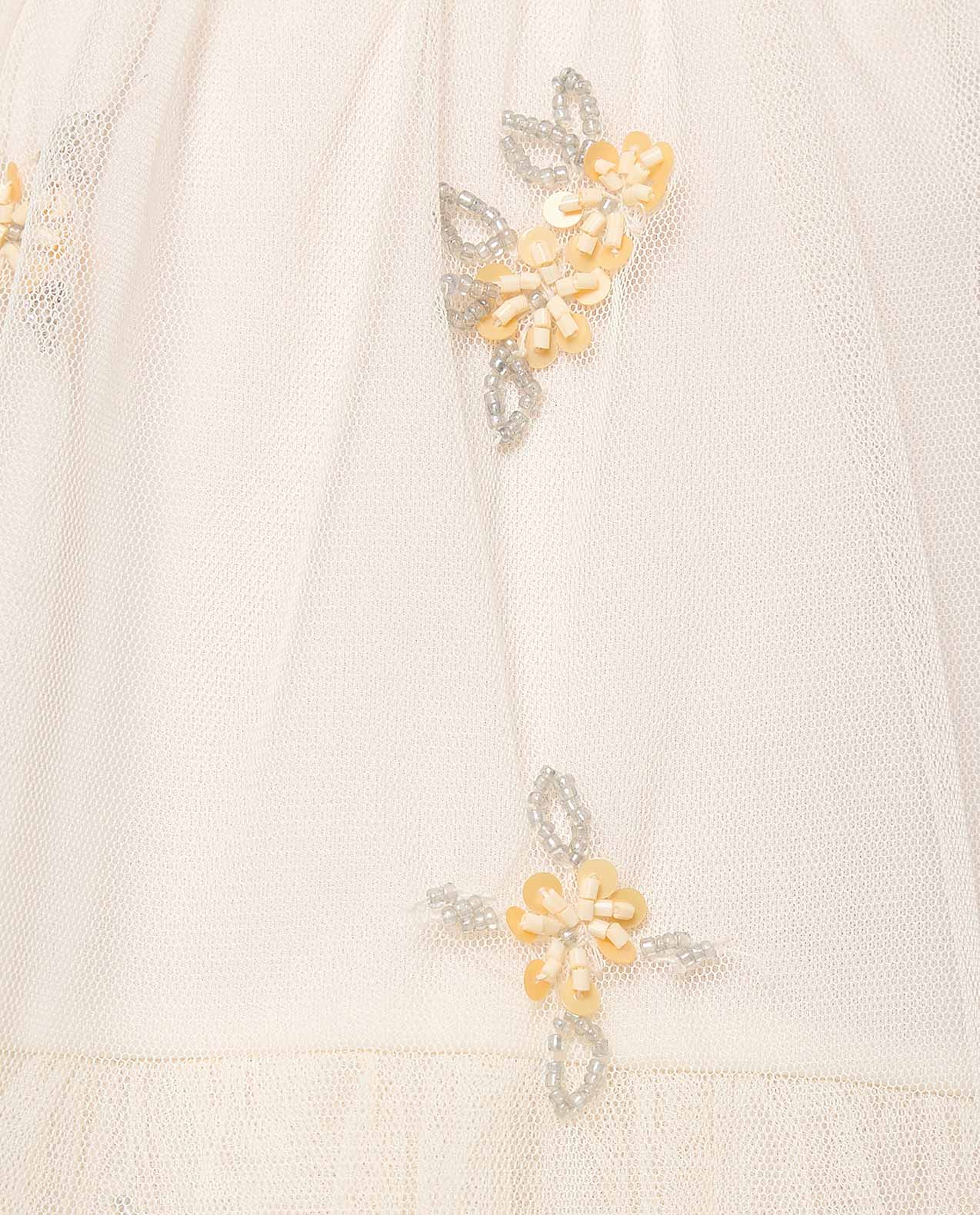 Sequined Layered Dress with Crew Neck and Short Sleeves