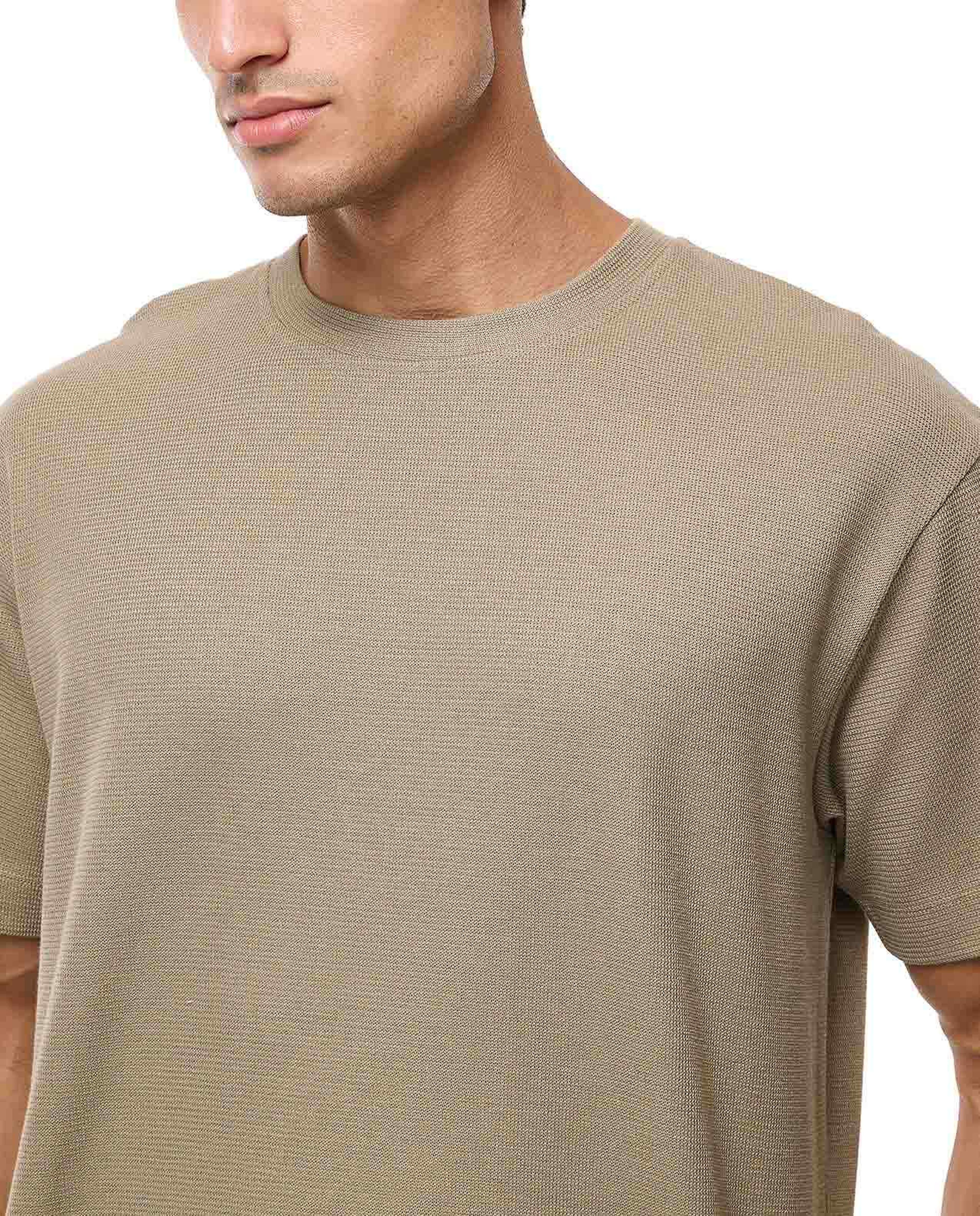 Solid T-Shirt with Crew Neck and Short Sleeves