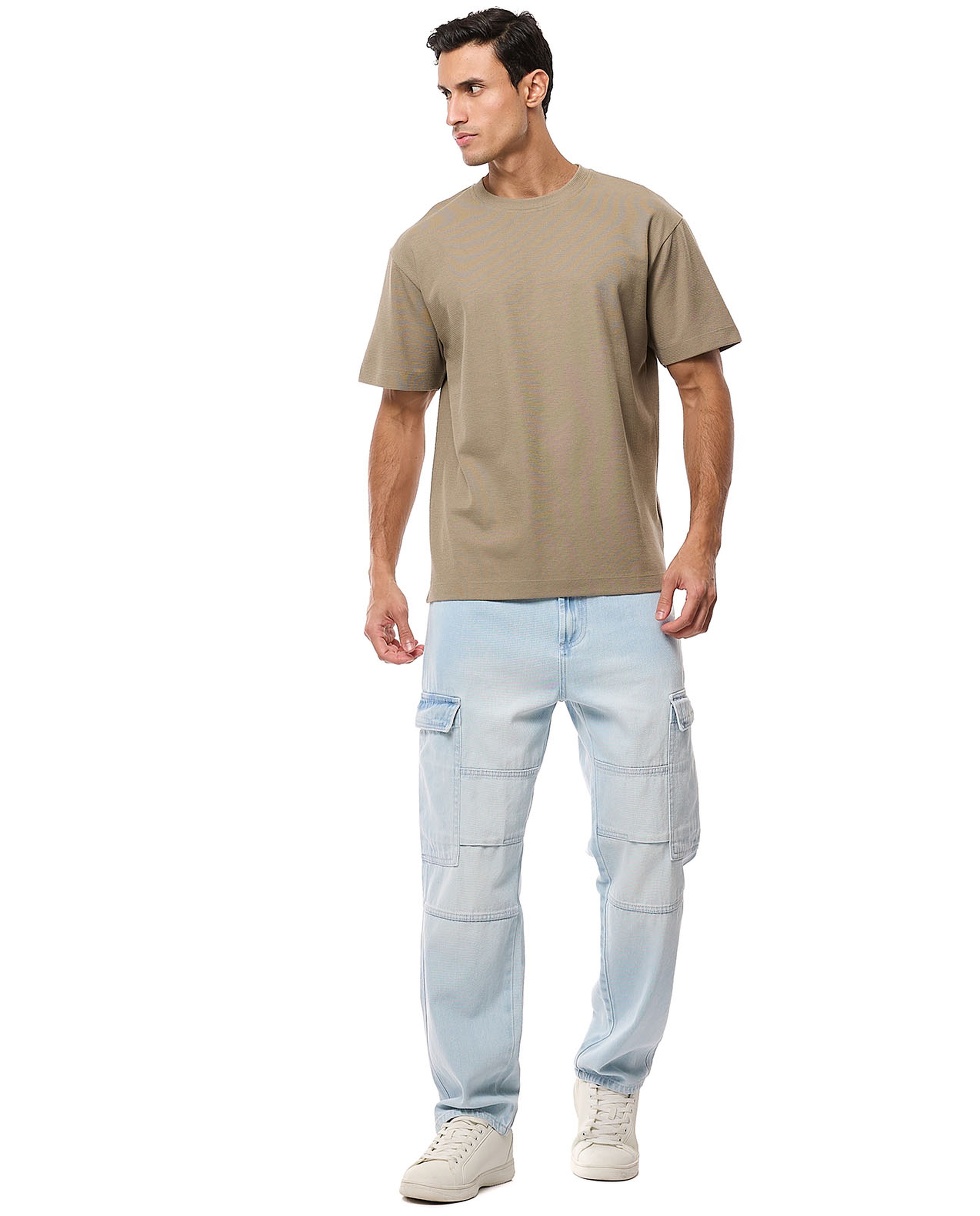 Solid T-Shirt with Crew Neck and Short Sleeves