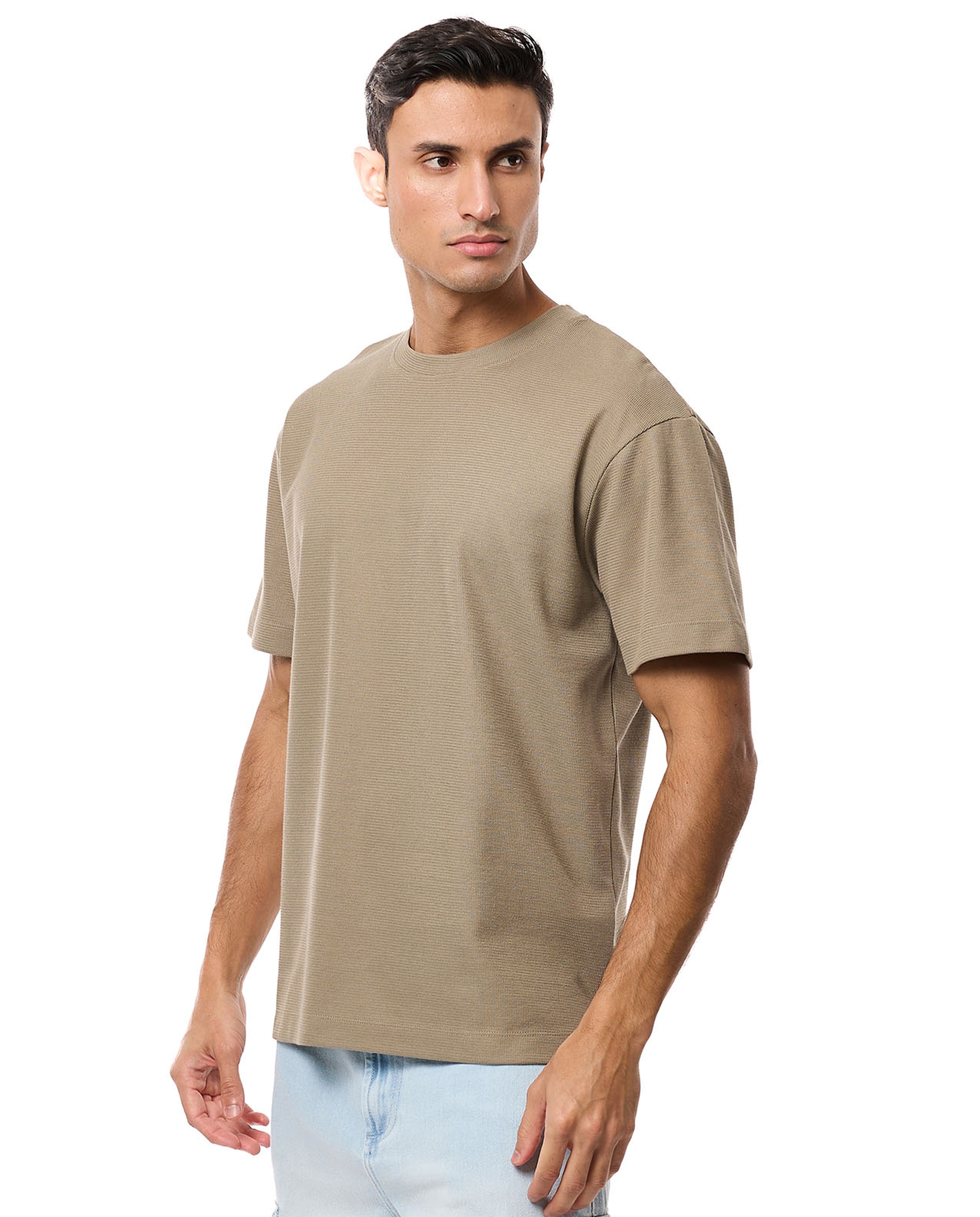 Solid T-Shirt with Crew Neck and Short Sleeves