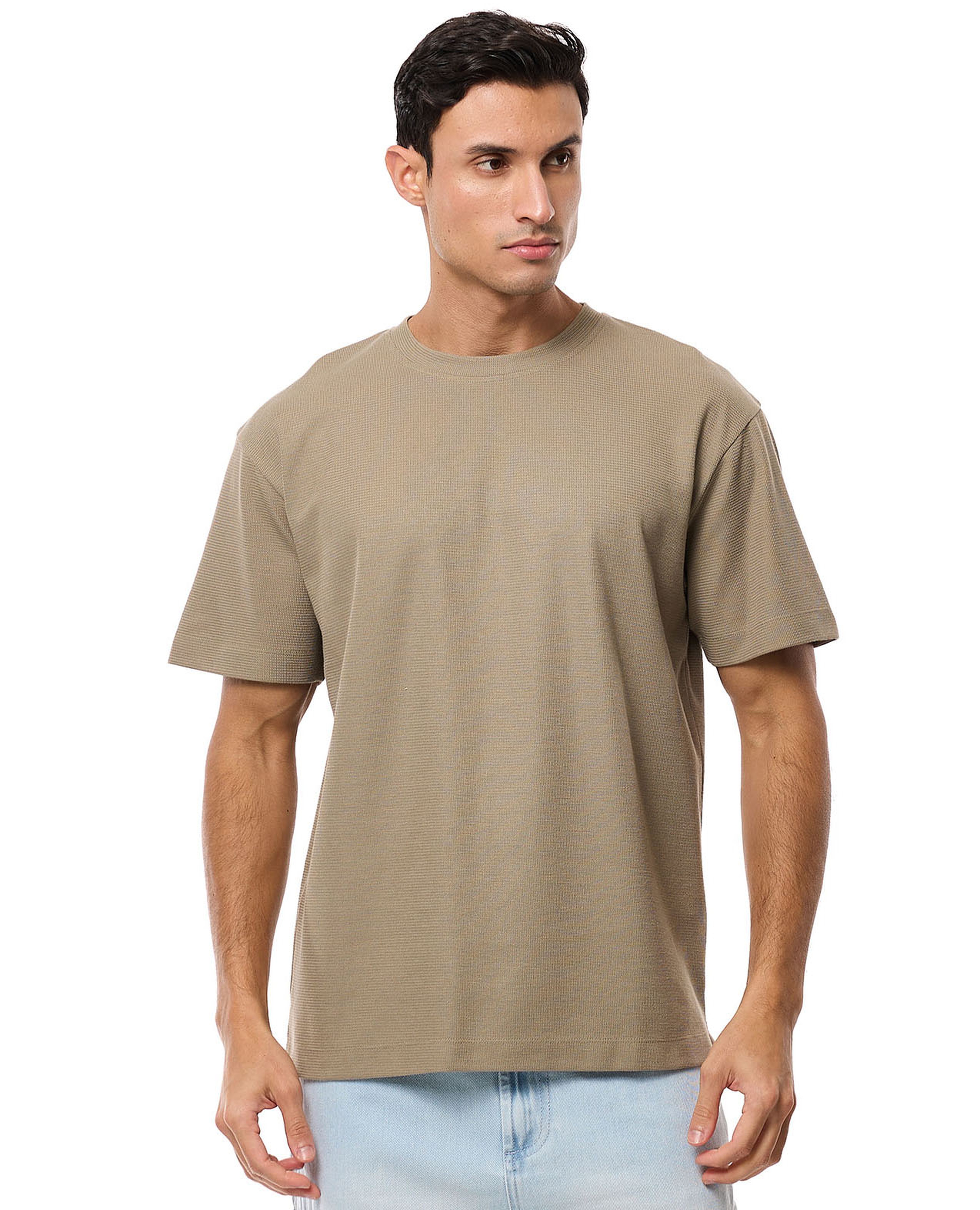 Solid T-Shirt with Crew Neck and Short Sleeves