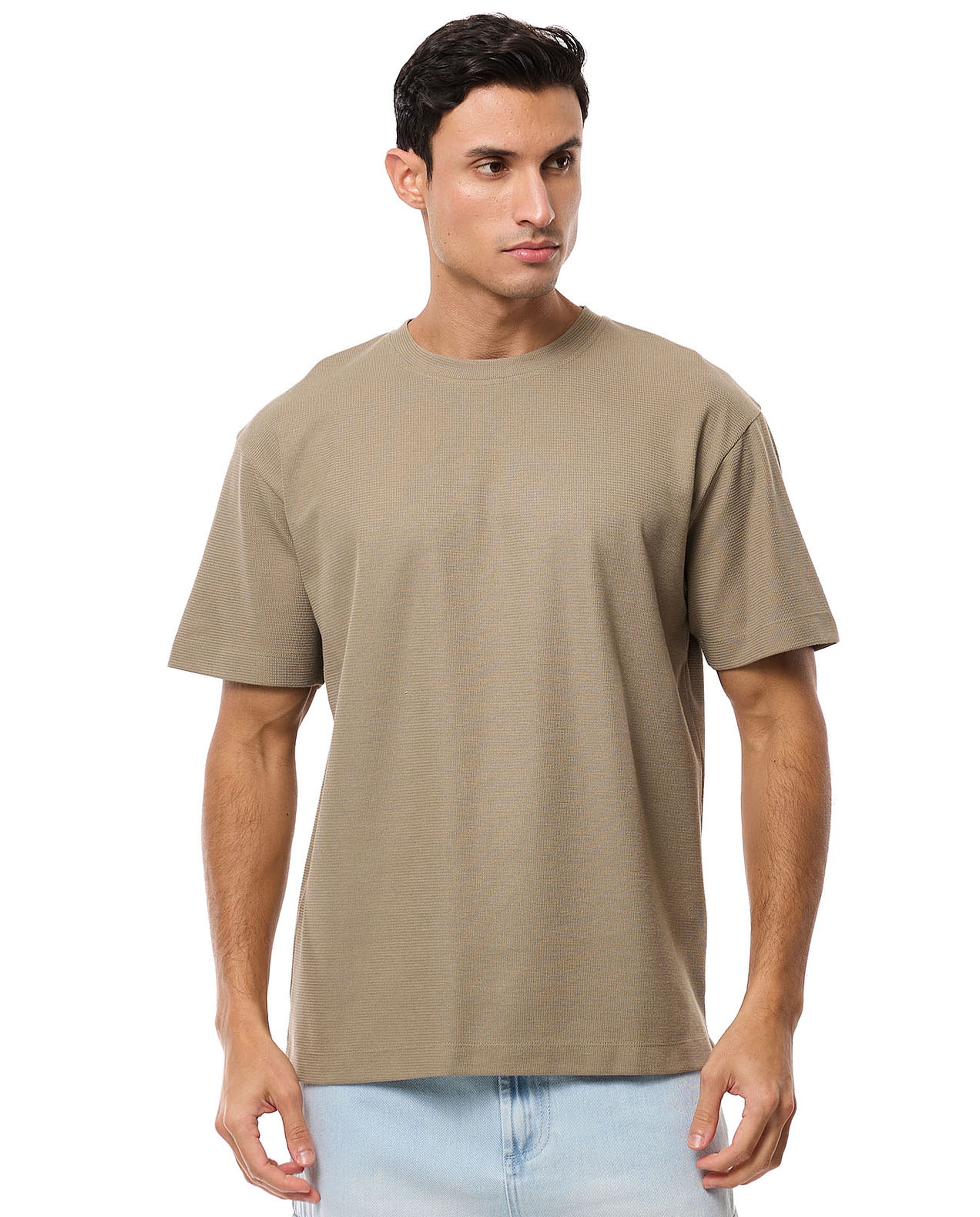 Solid T-Shirt with Crew Neck and Short Sleeves