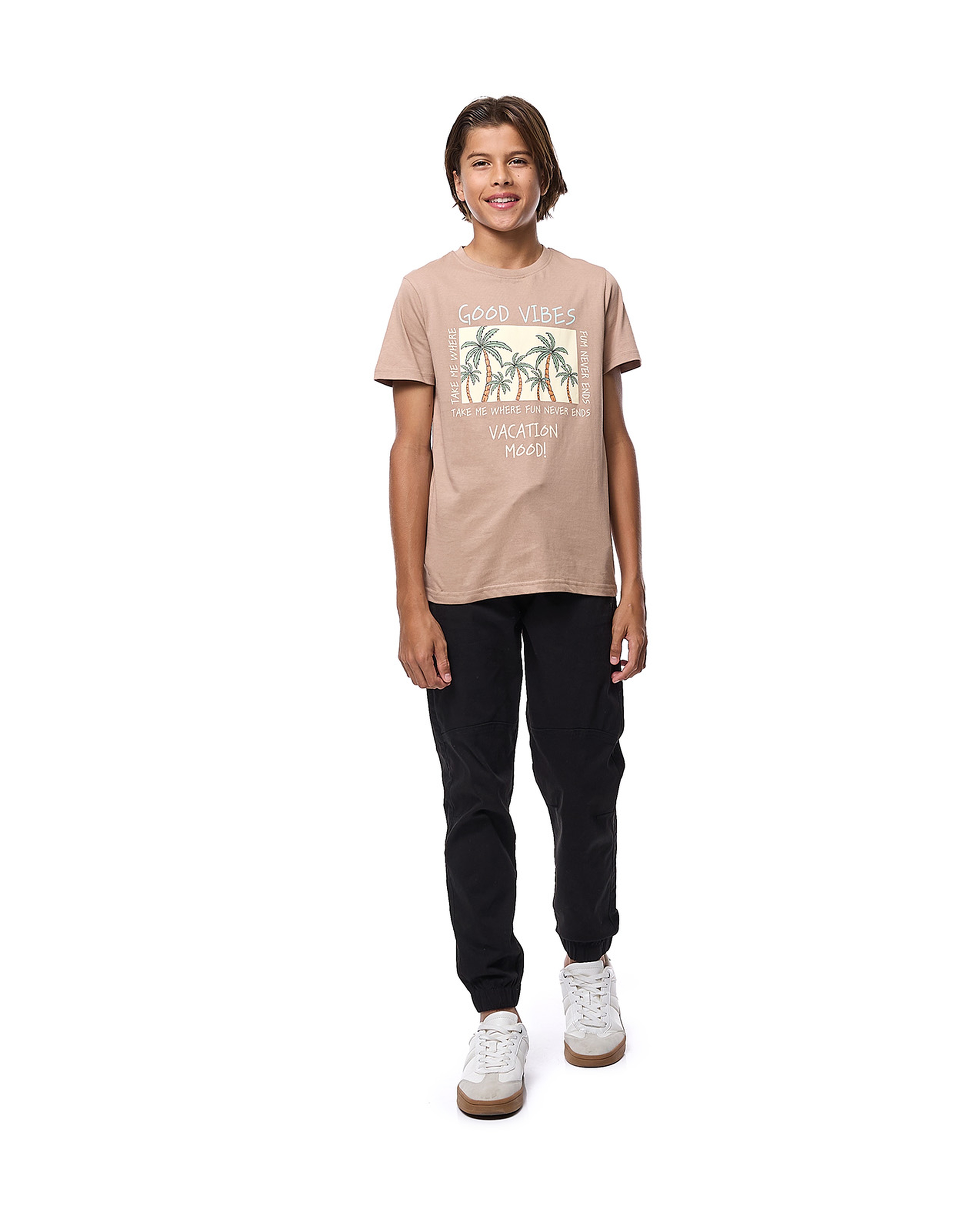 Printed T-Shirt with Crew Neck and Short Sleeves