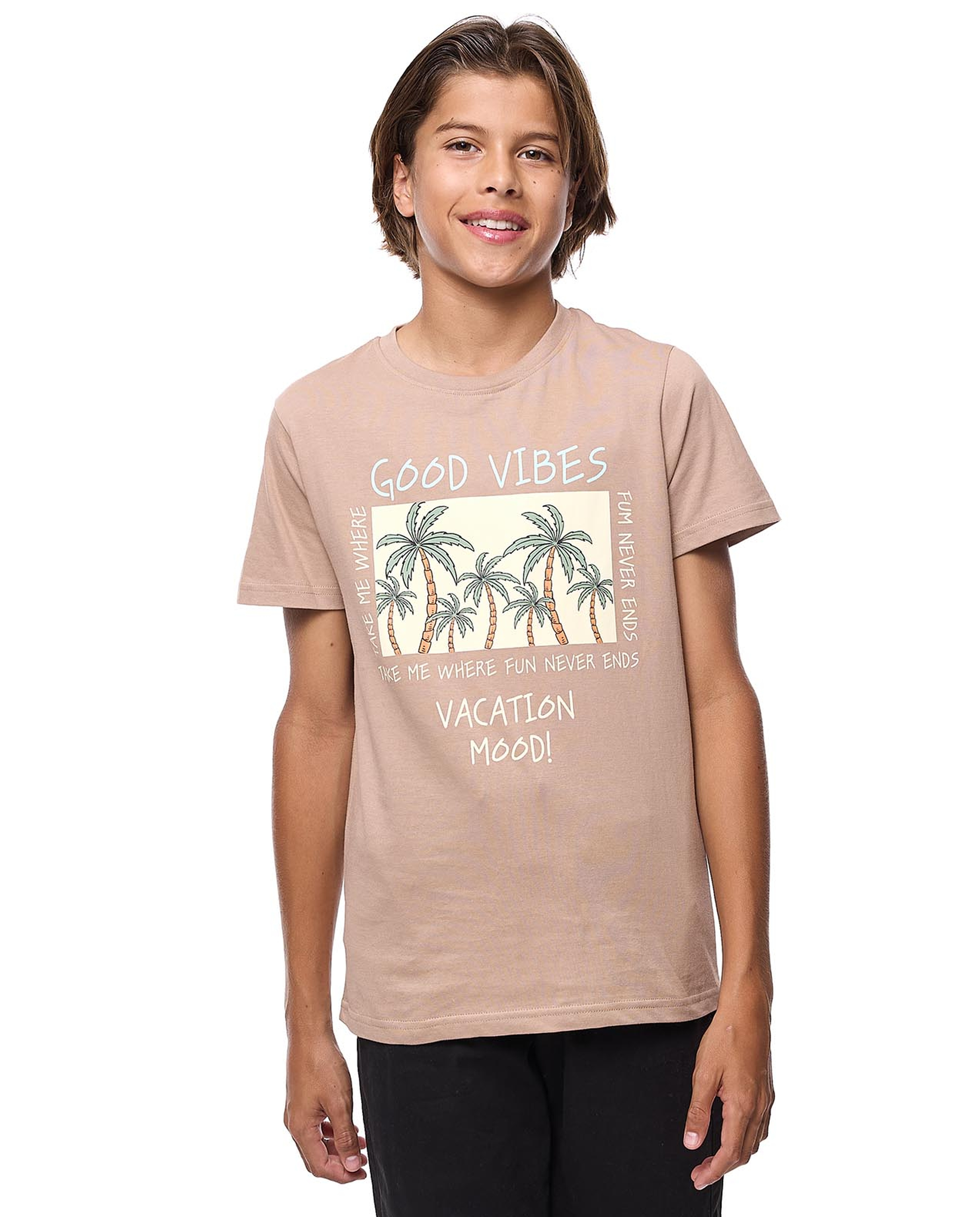 Printed T-Shirt with Crew Neck and Short Sleeves