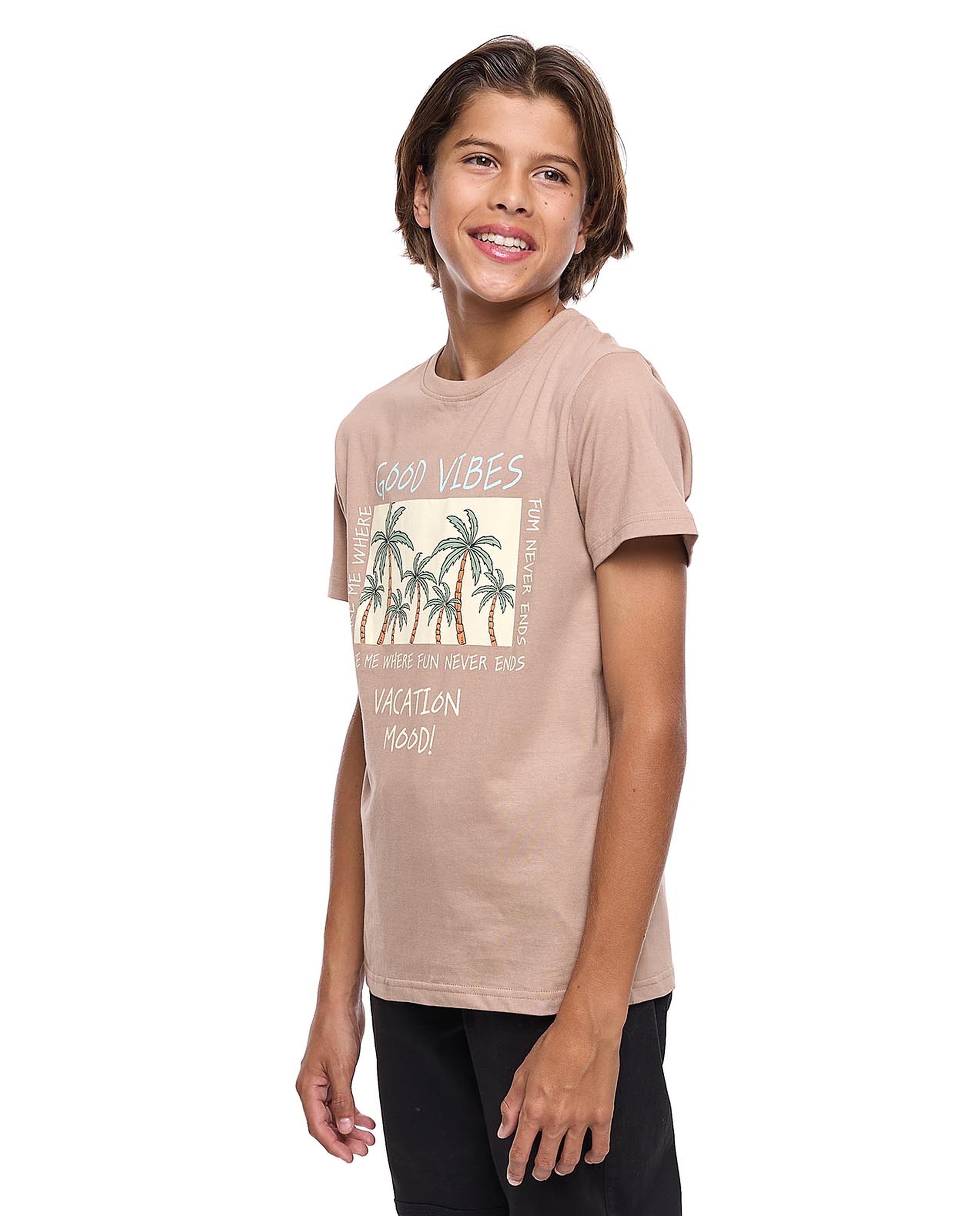 Printed T-Shirt with Crew Neck and Short Sleeves