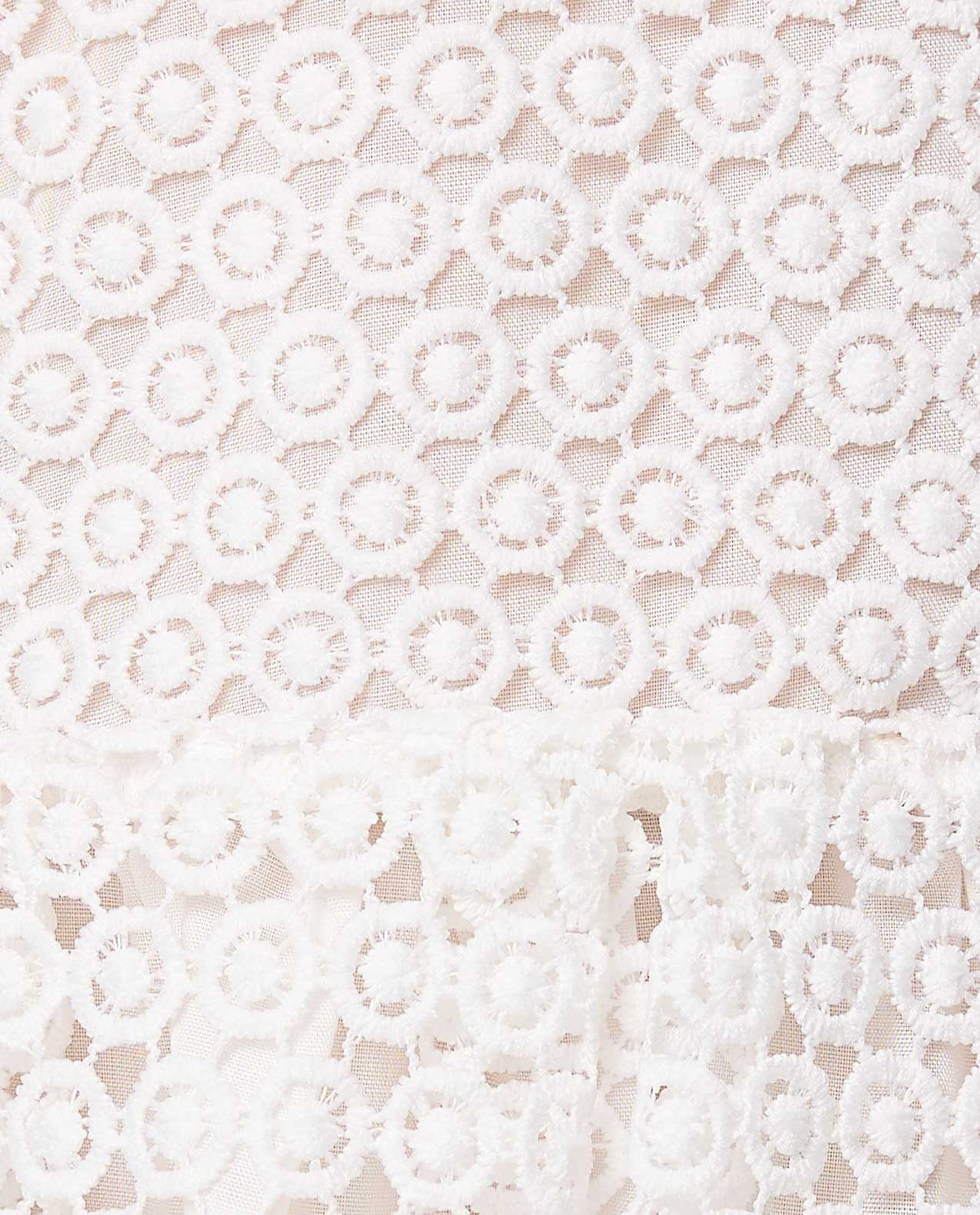 Lace Flared Dress with Crew Neck and Short Sleeves