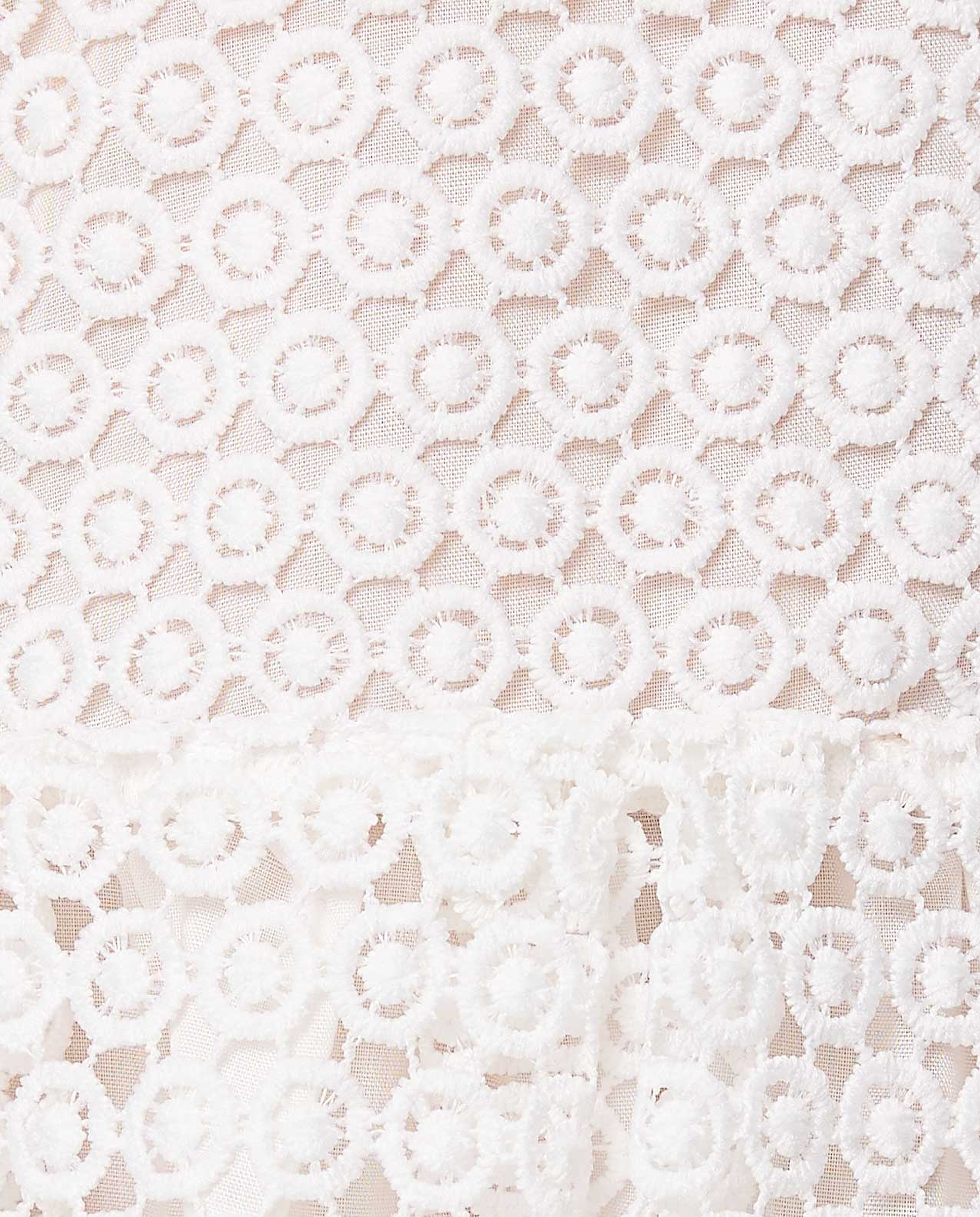 Lace Flared Dress with Crew Neck and Short Sleeves