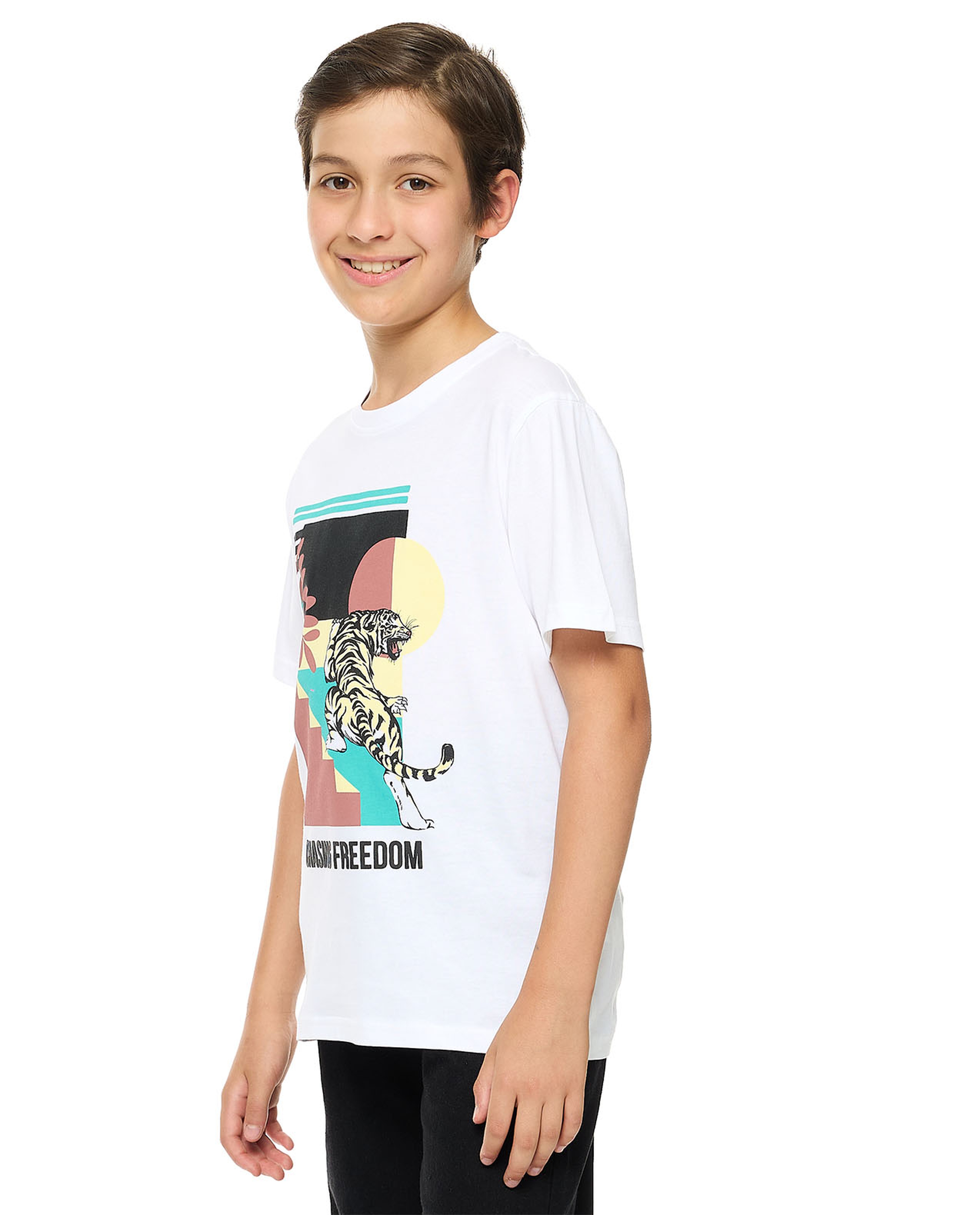 Printed T-Shirt with Crew Neck and Short Sleeves