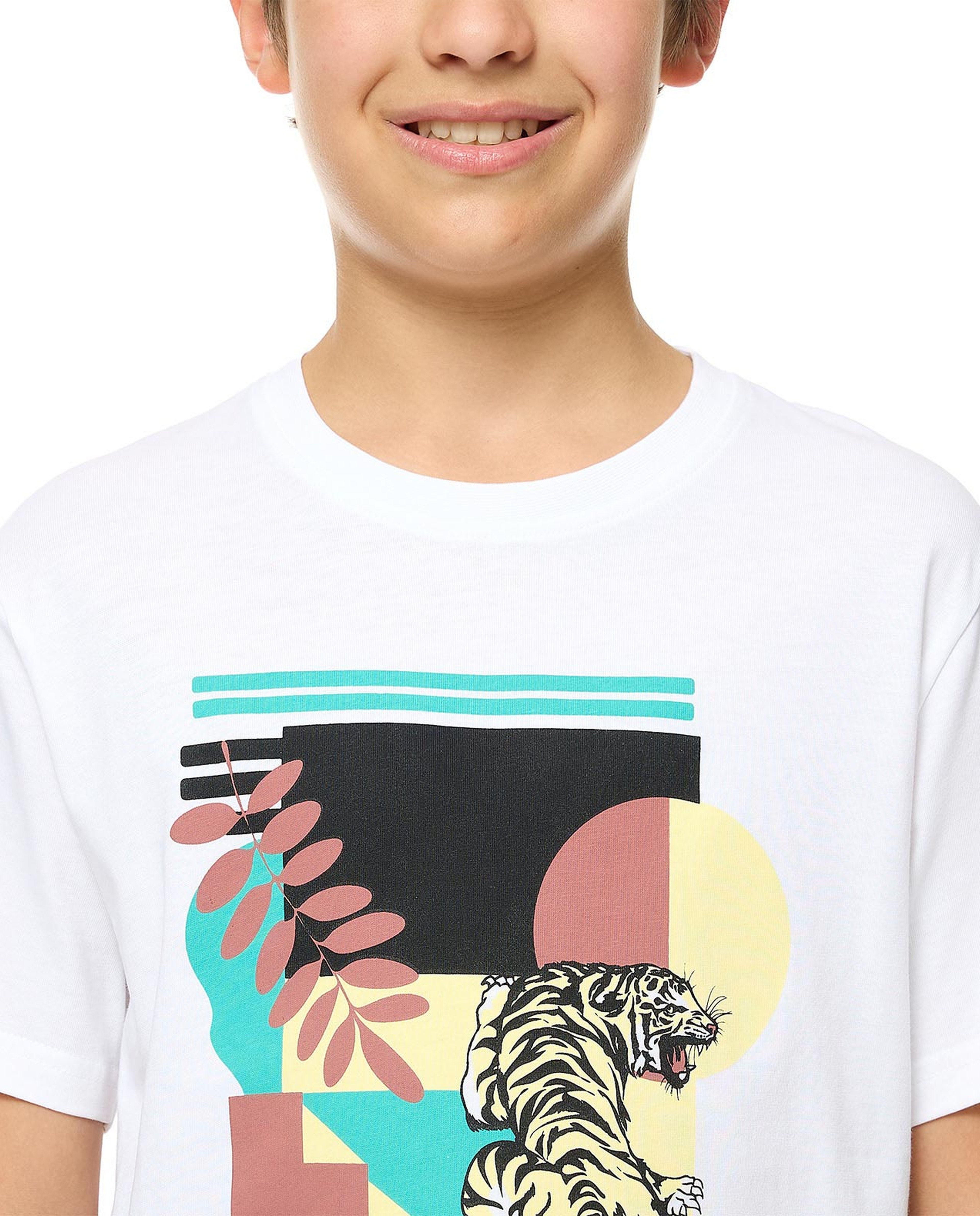 Printed T-Shirt with Crew Neck and Short Sleeves